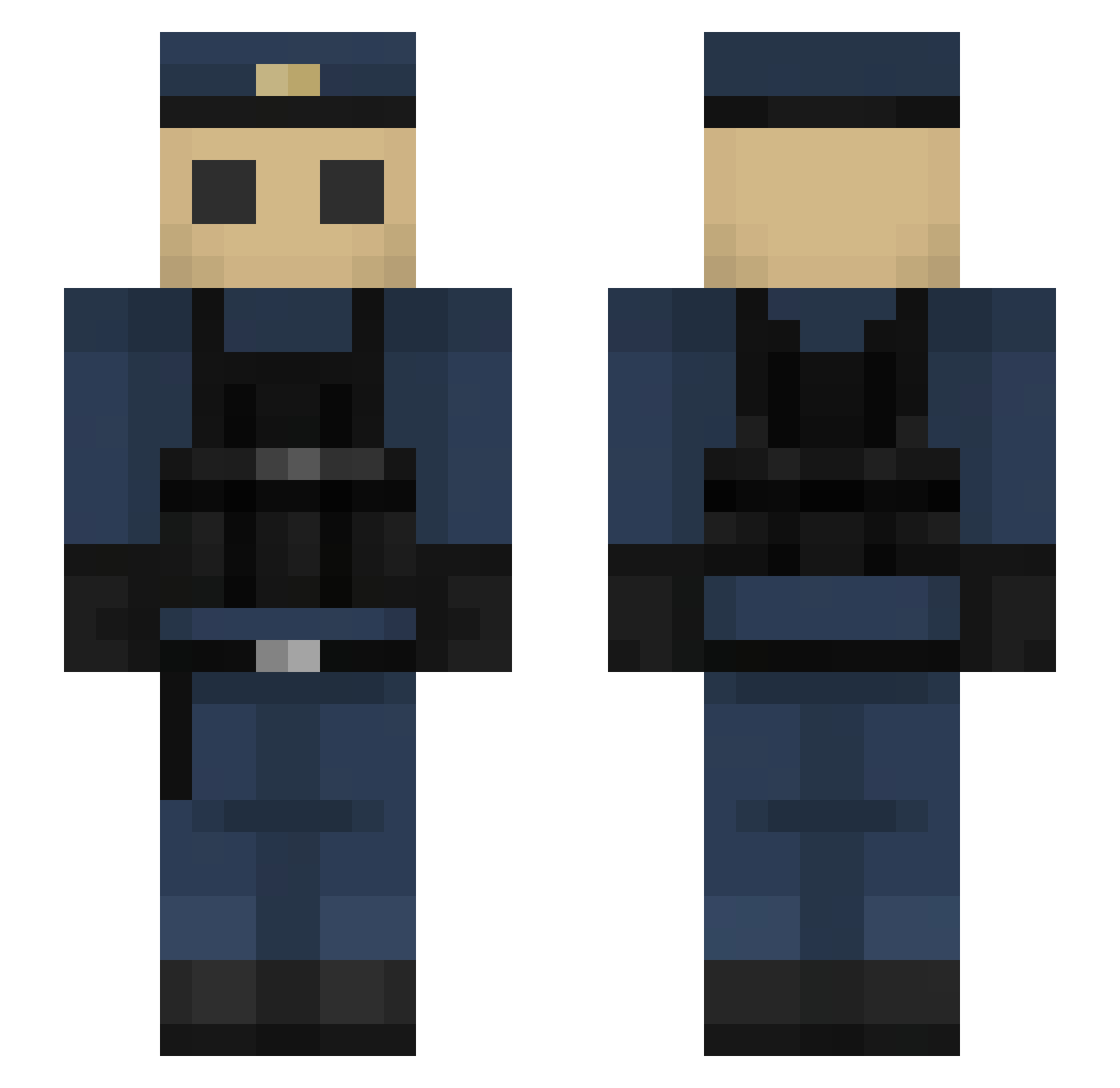 LawlietP Minecraft skin, front and back view