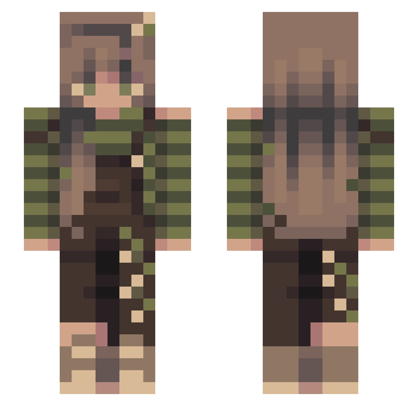 Linebiene2 Minecraft skin, front and back view