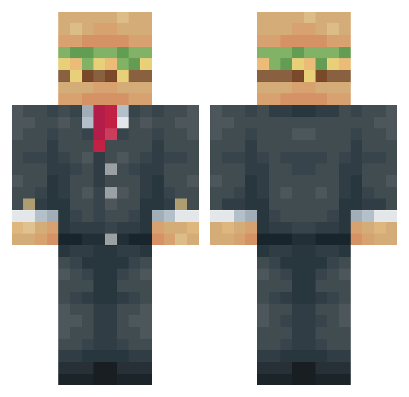 JacksonDkid Minecraft skin, front and back view