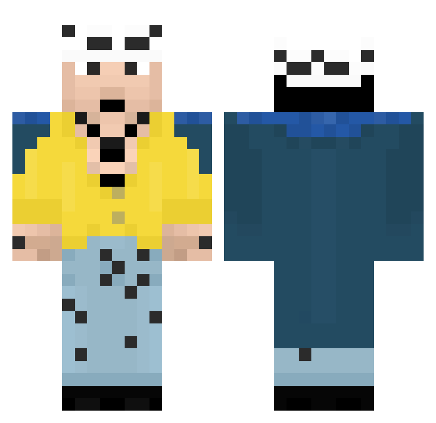 Trafalgar_D_Noah Minecraft skin, front and back view