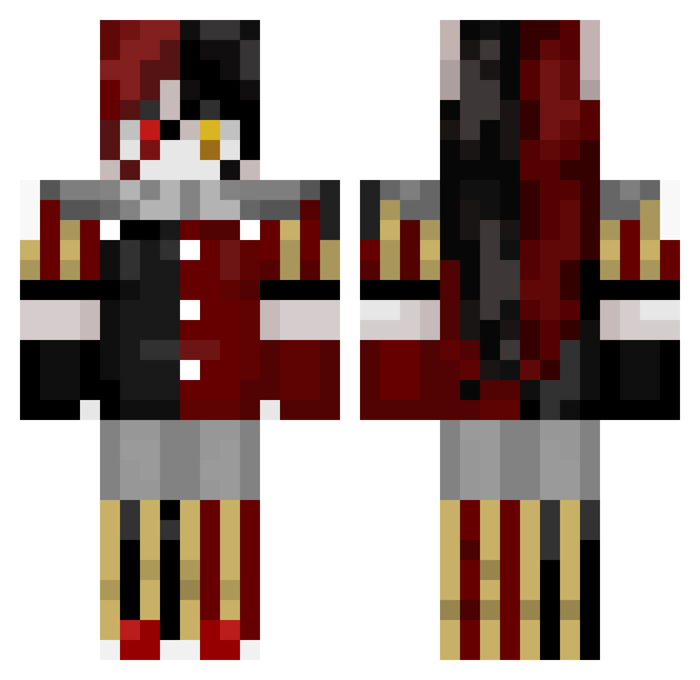 hyster1cal33 Minecraft skin, front and back view