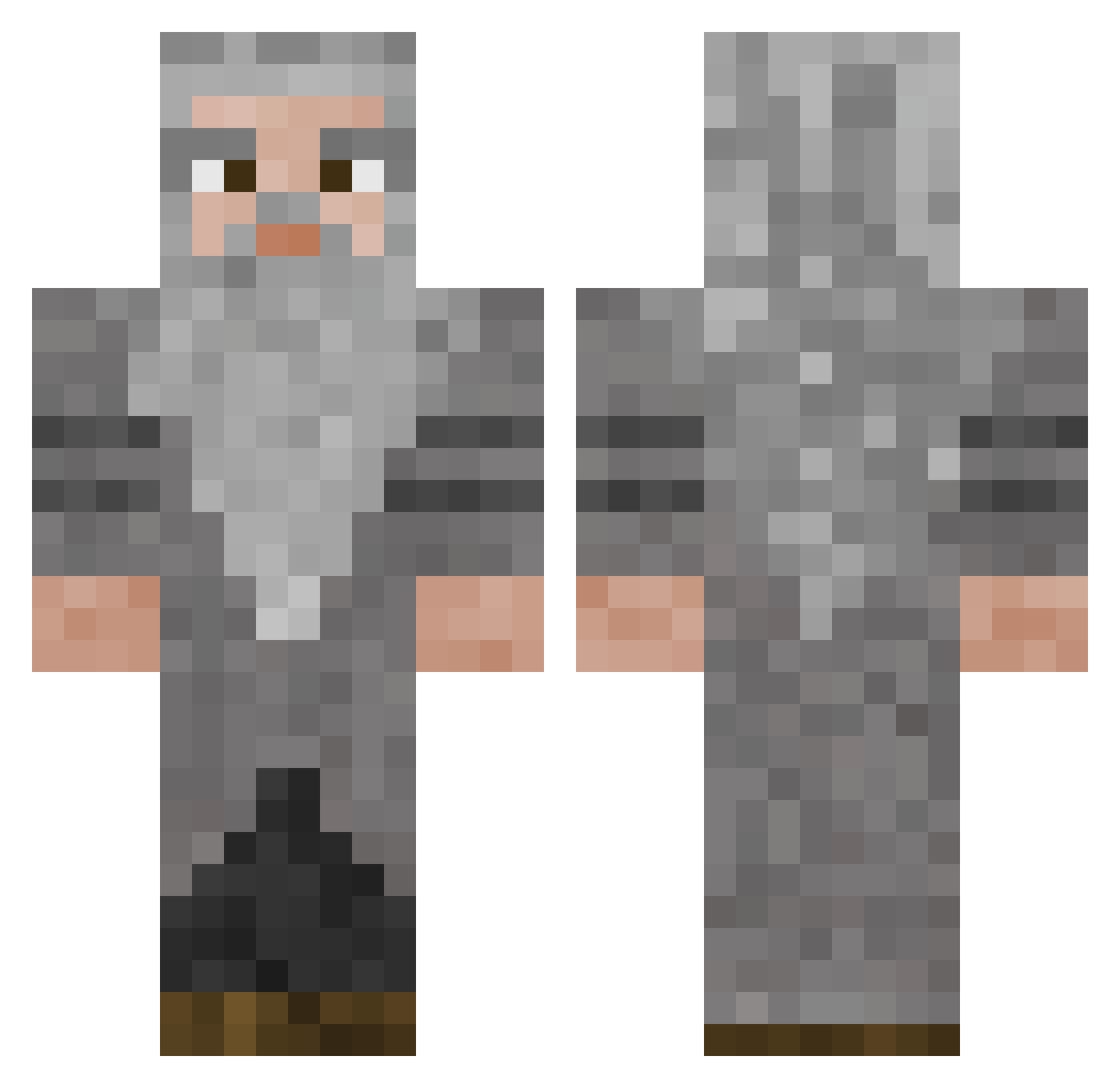 ELEMENT123 Minecraft skin, front and back view