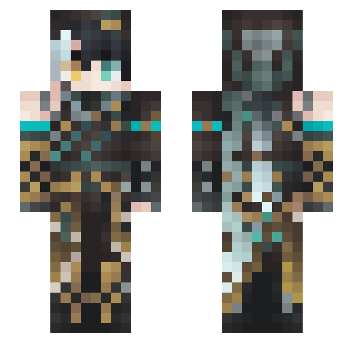 Lavacoin27 Minecraft skin, front and back view