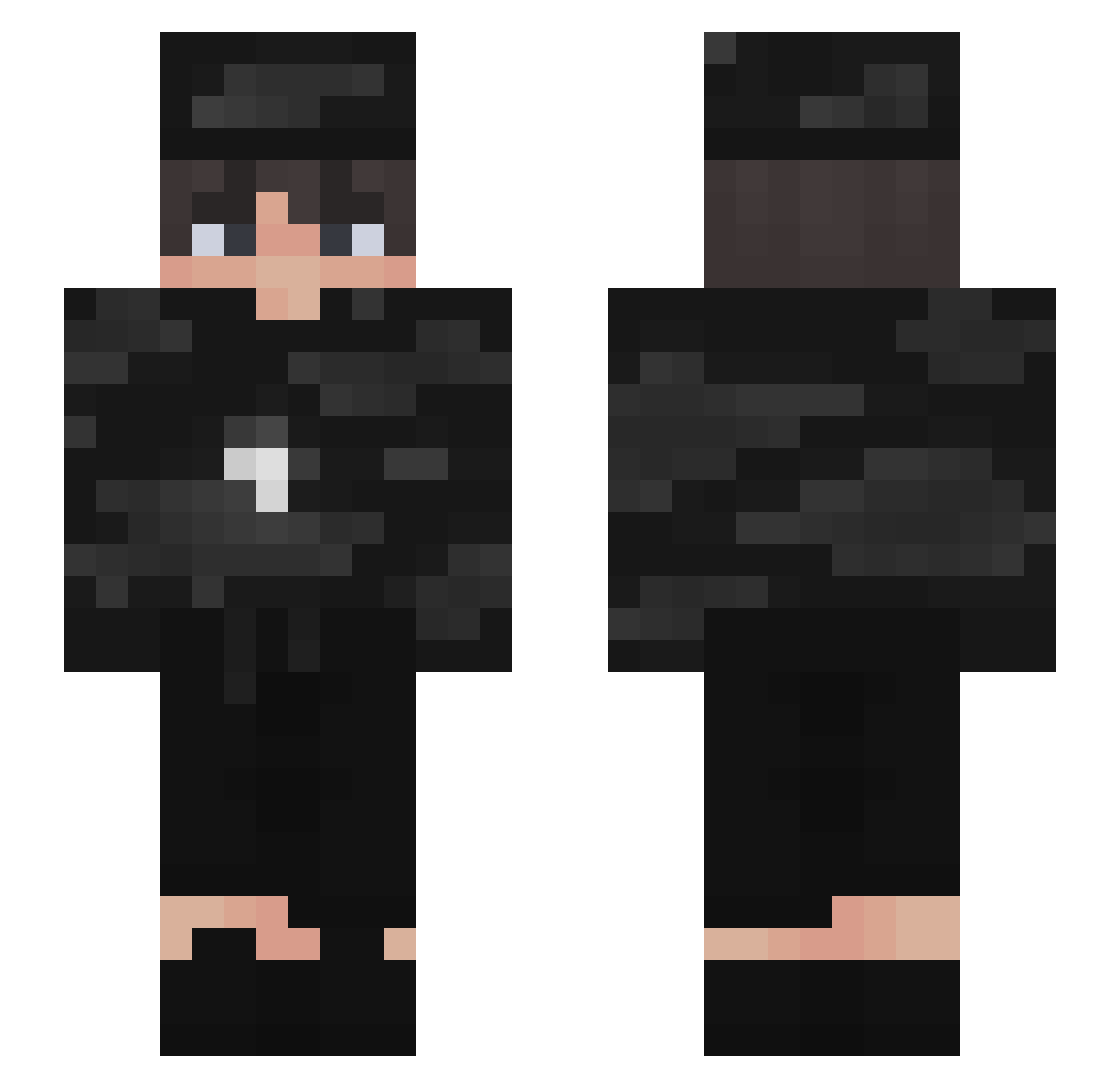 The100Bellamy Minecraft skin, front and back view