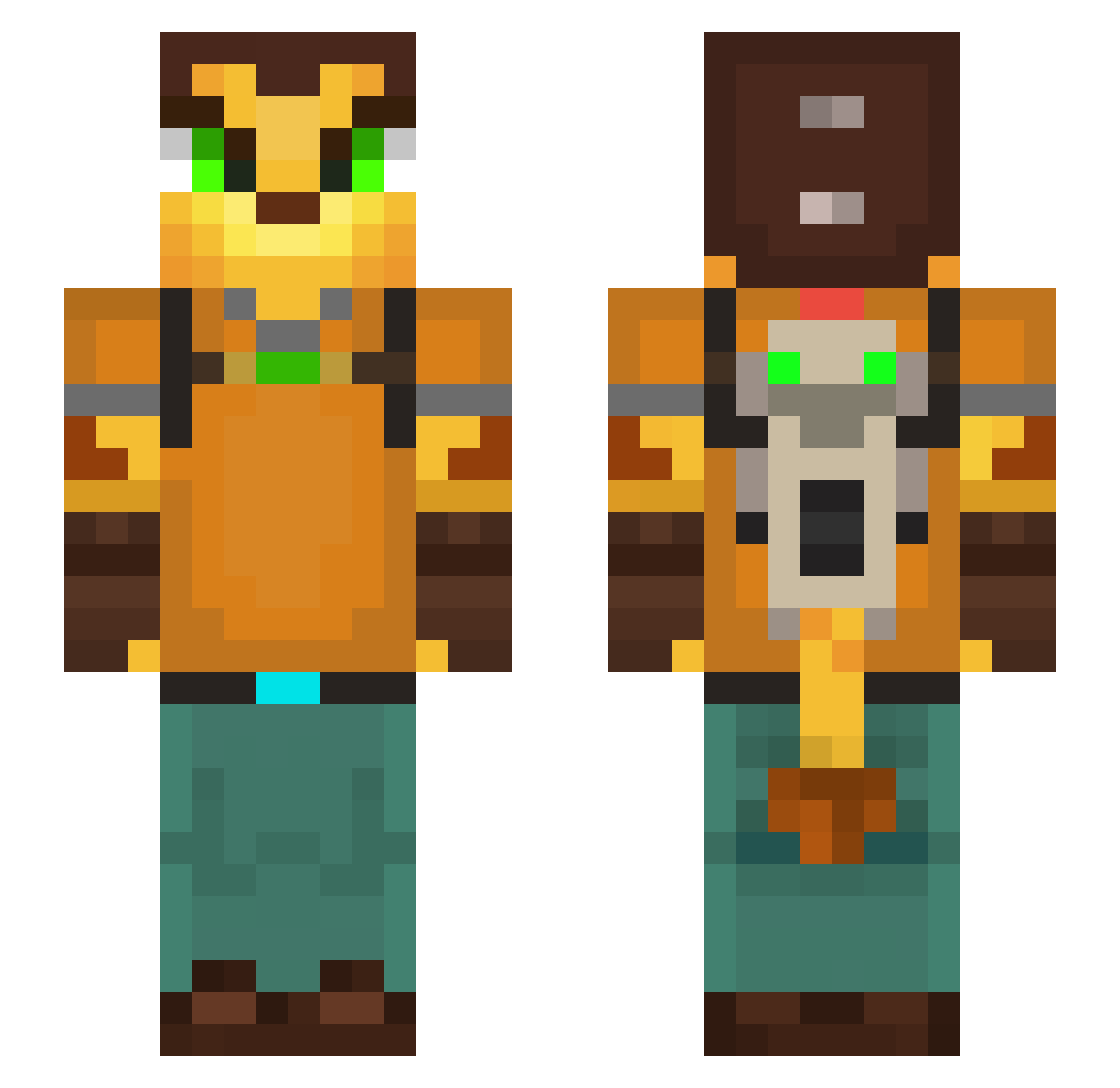 _Fistouille_ Minecraft skin, front and back view