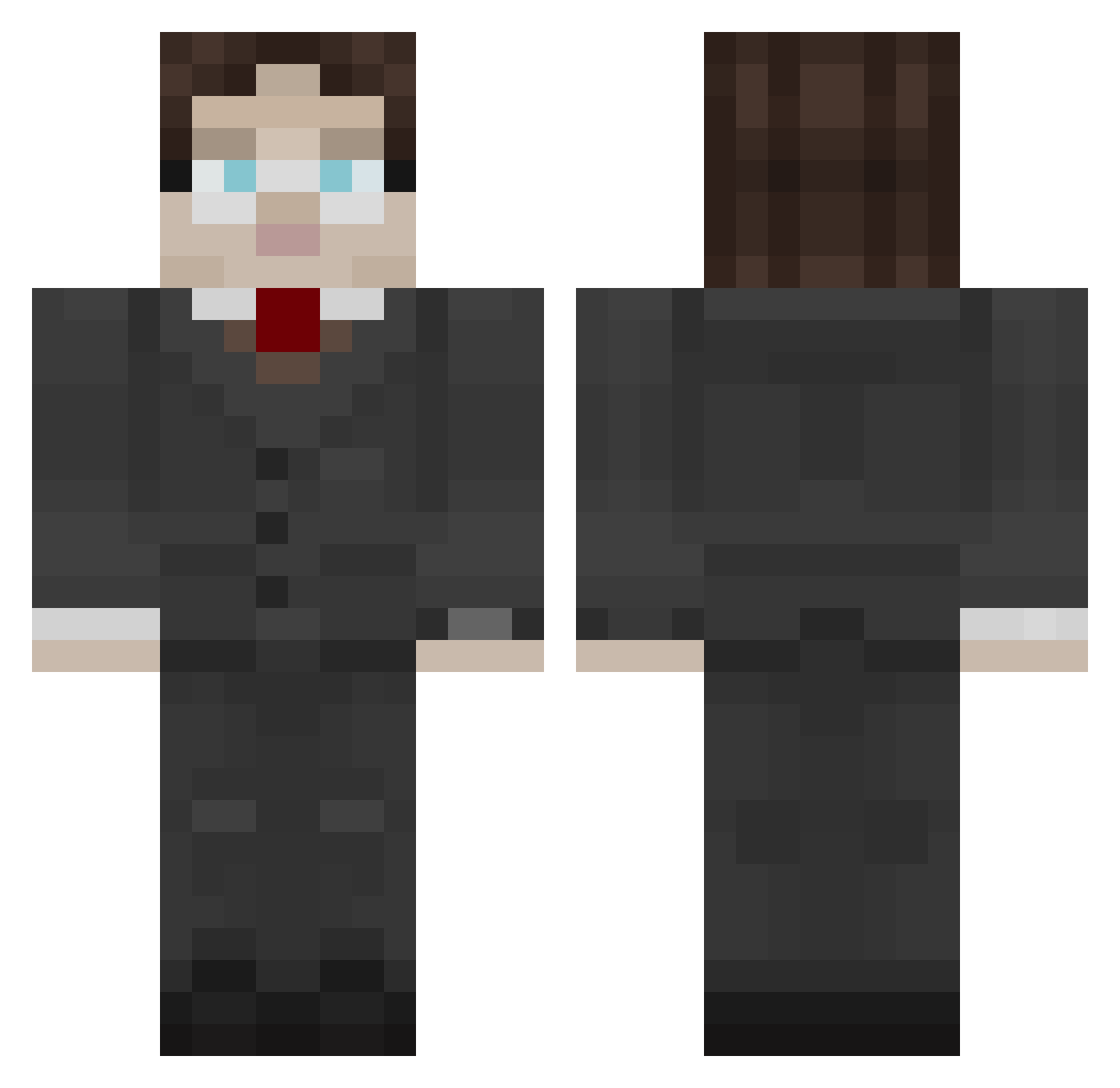 8lf Minecraft skin, front and back view