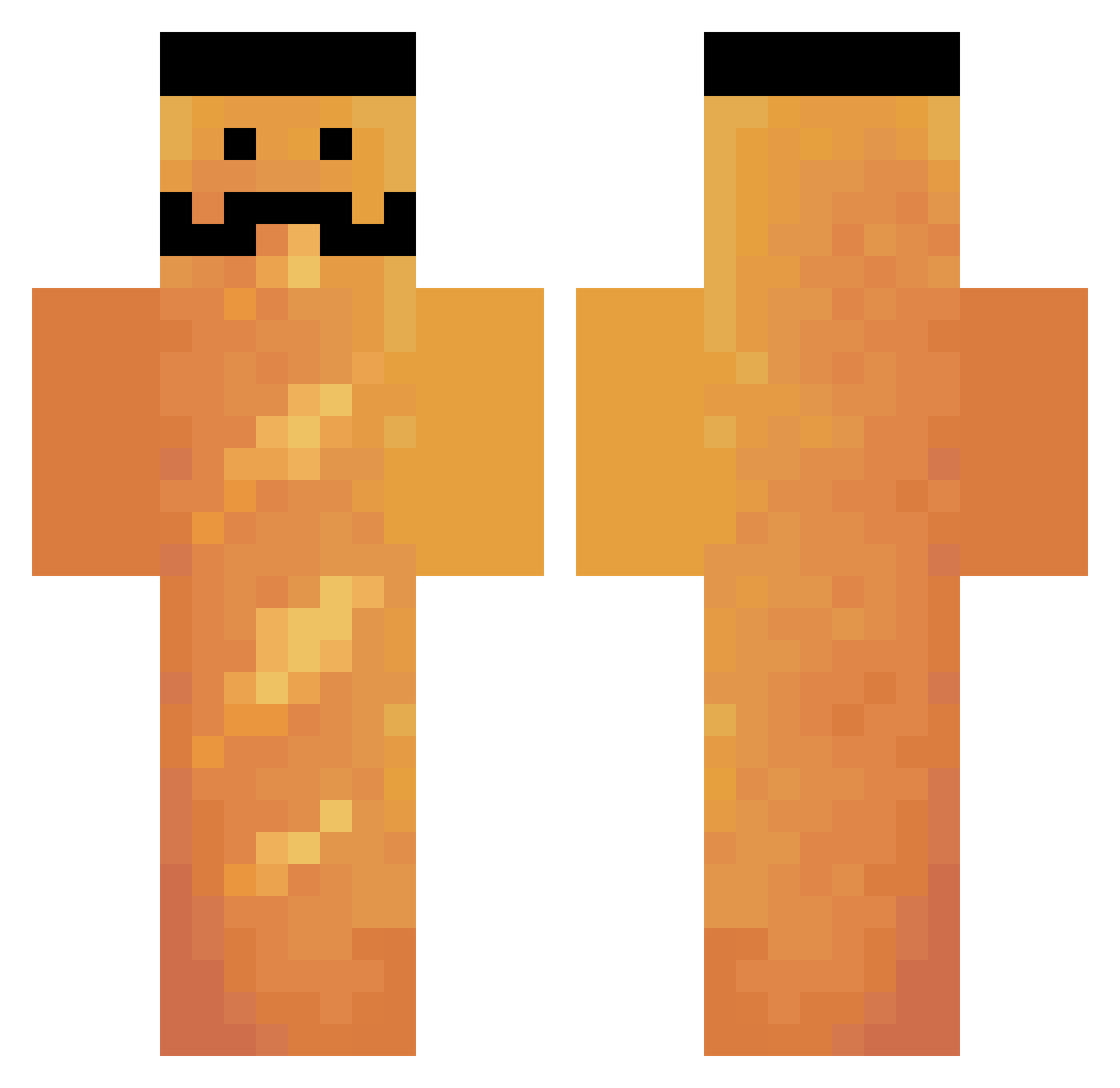 BigBadBaguette Minecraft skin, front and back view