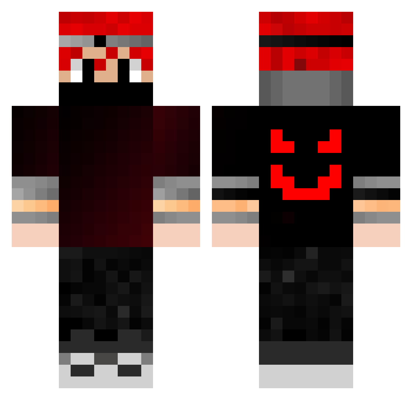 zenvolts Minecraft skin, front and back view
