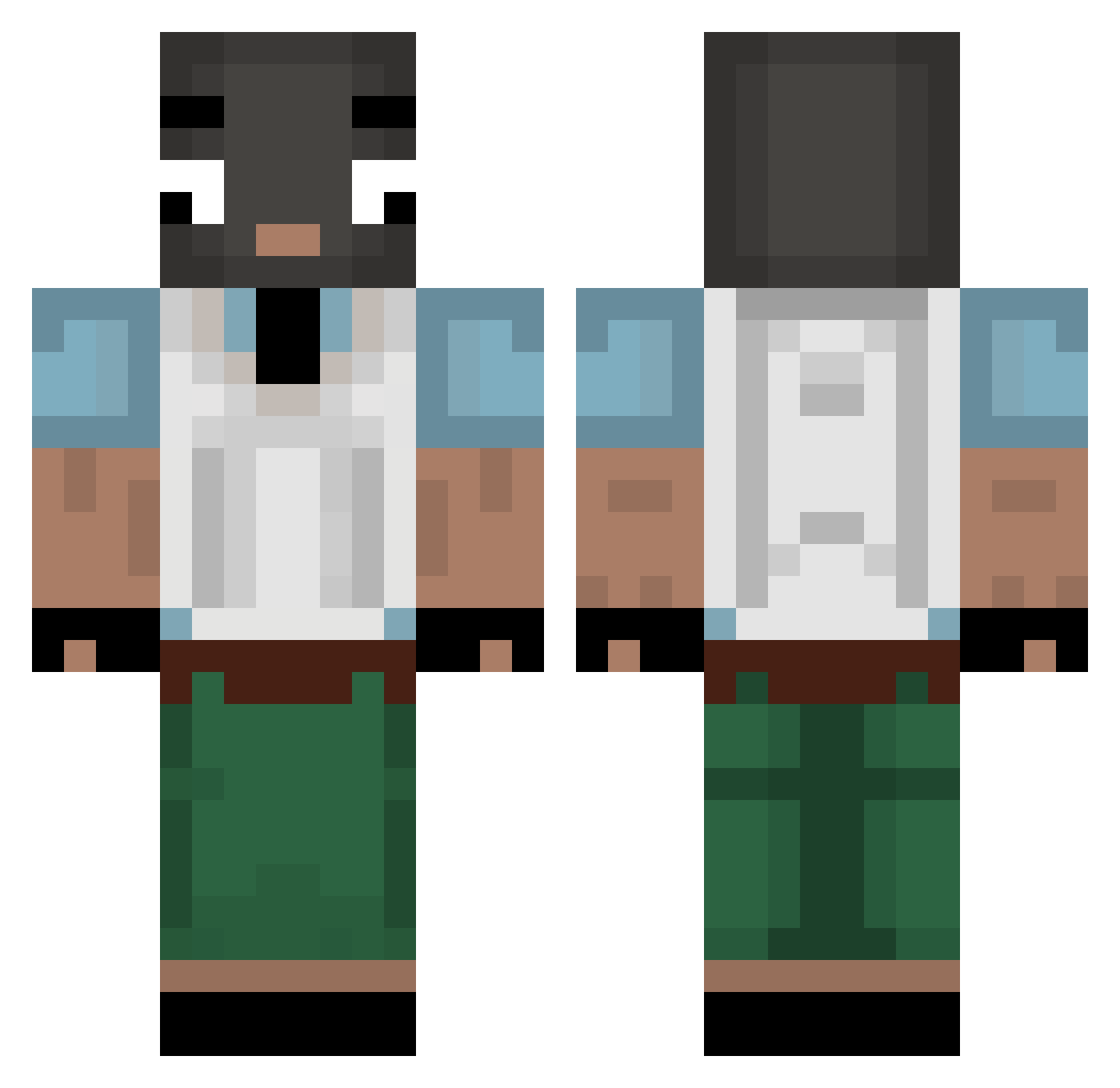 anselcool Minecraft skin, front and back view