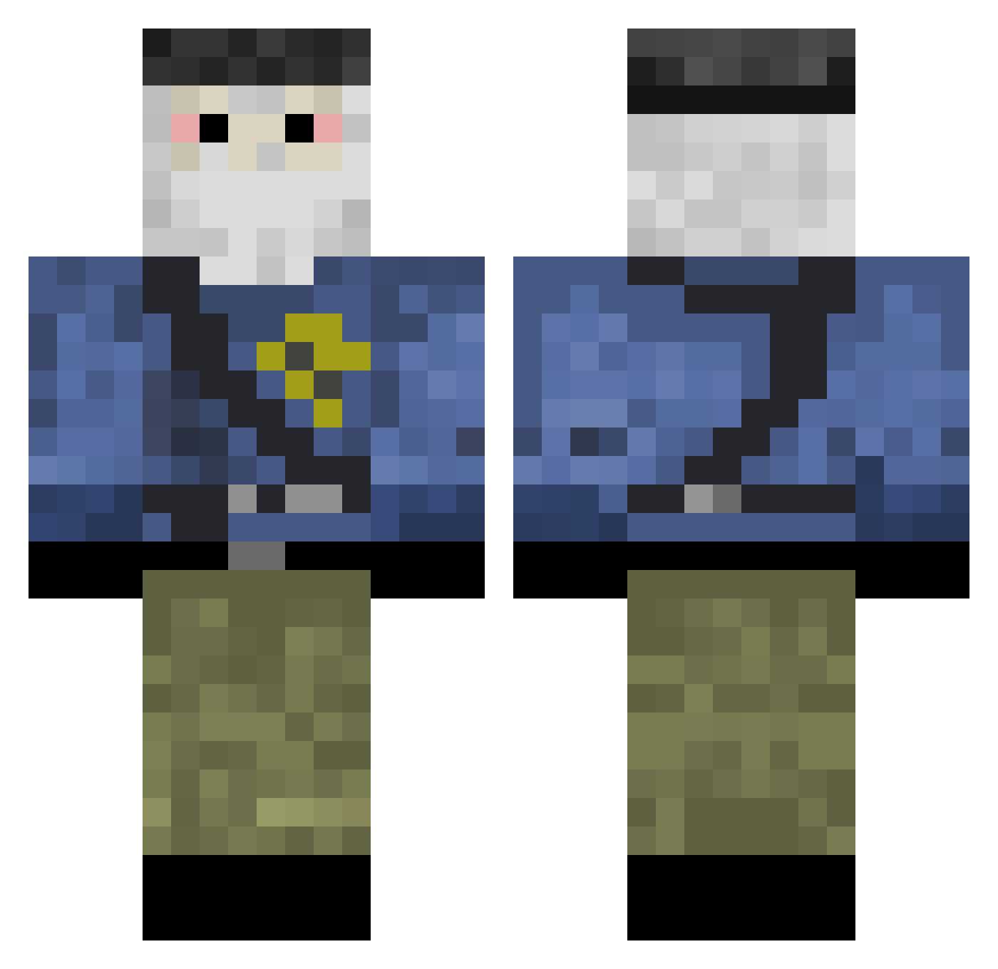 cavernavergine Minecraft skin, front and back view