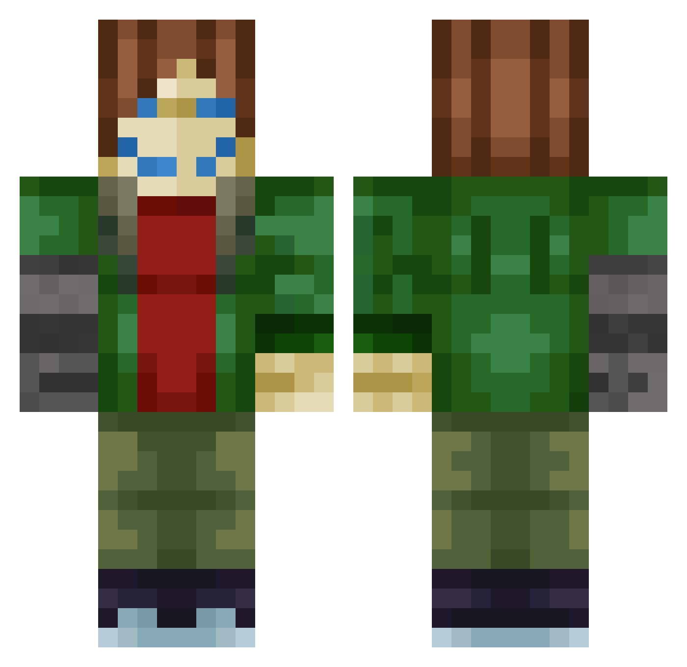 BlackFFord Minecraft skin, front and back view