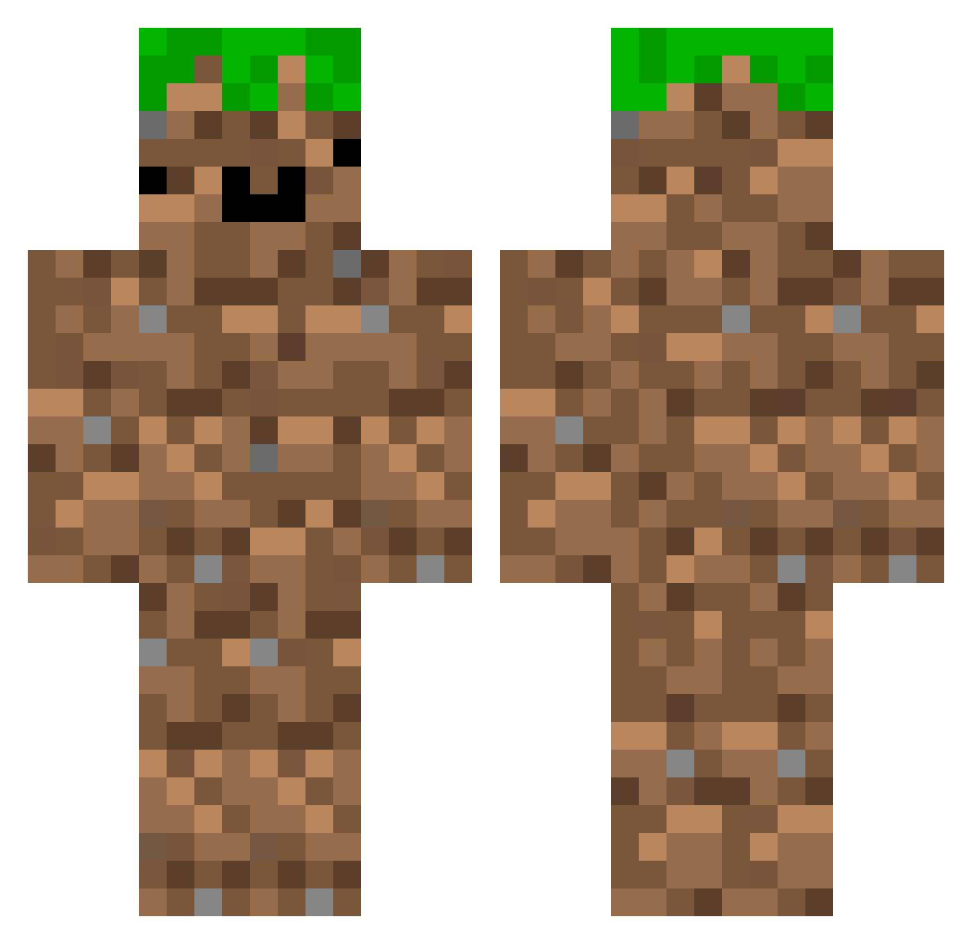 DeegsKids Minecraft skin, front and back view
