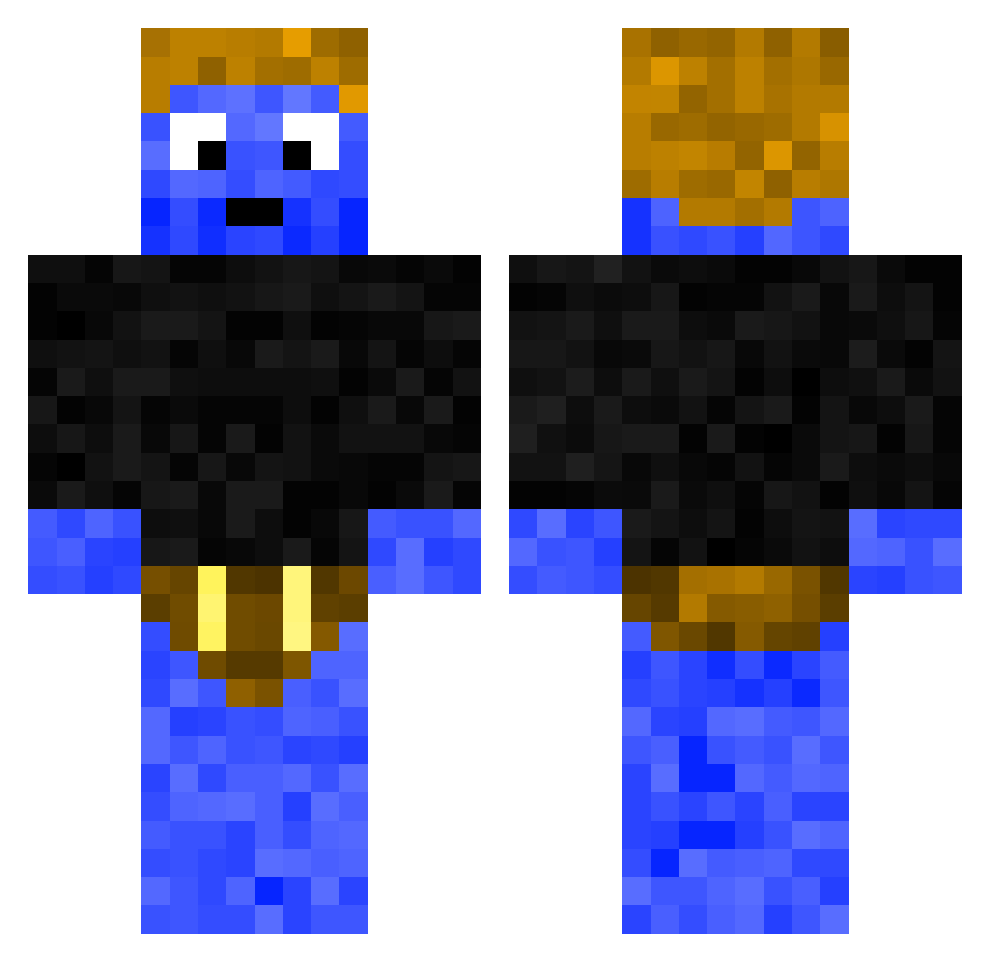 Slege Minecraft skin, front and back view