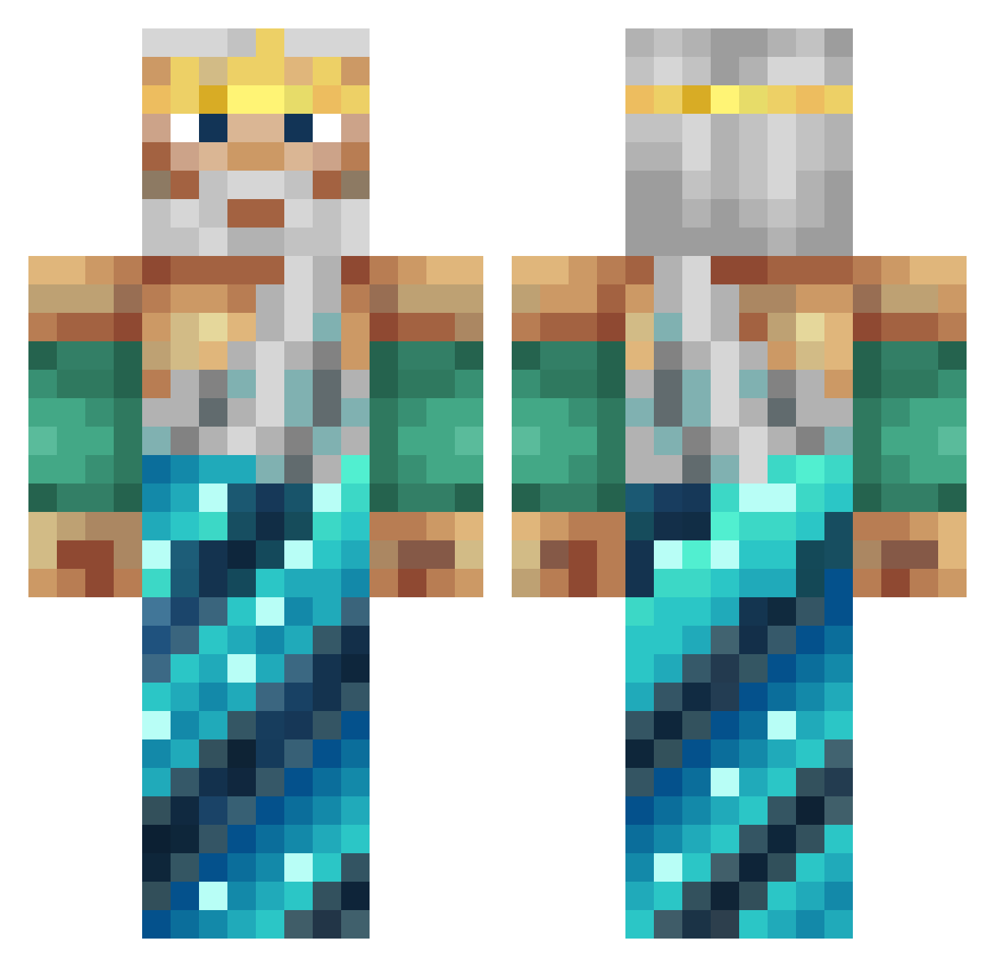 MarioNick21 Minecraft skin, front and back view