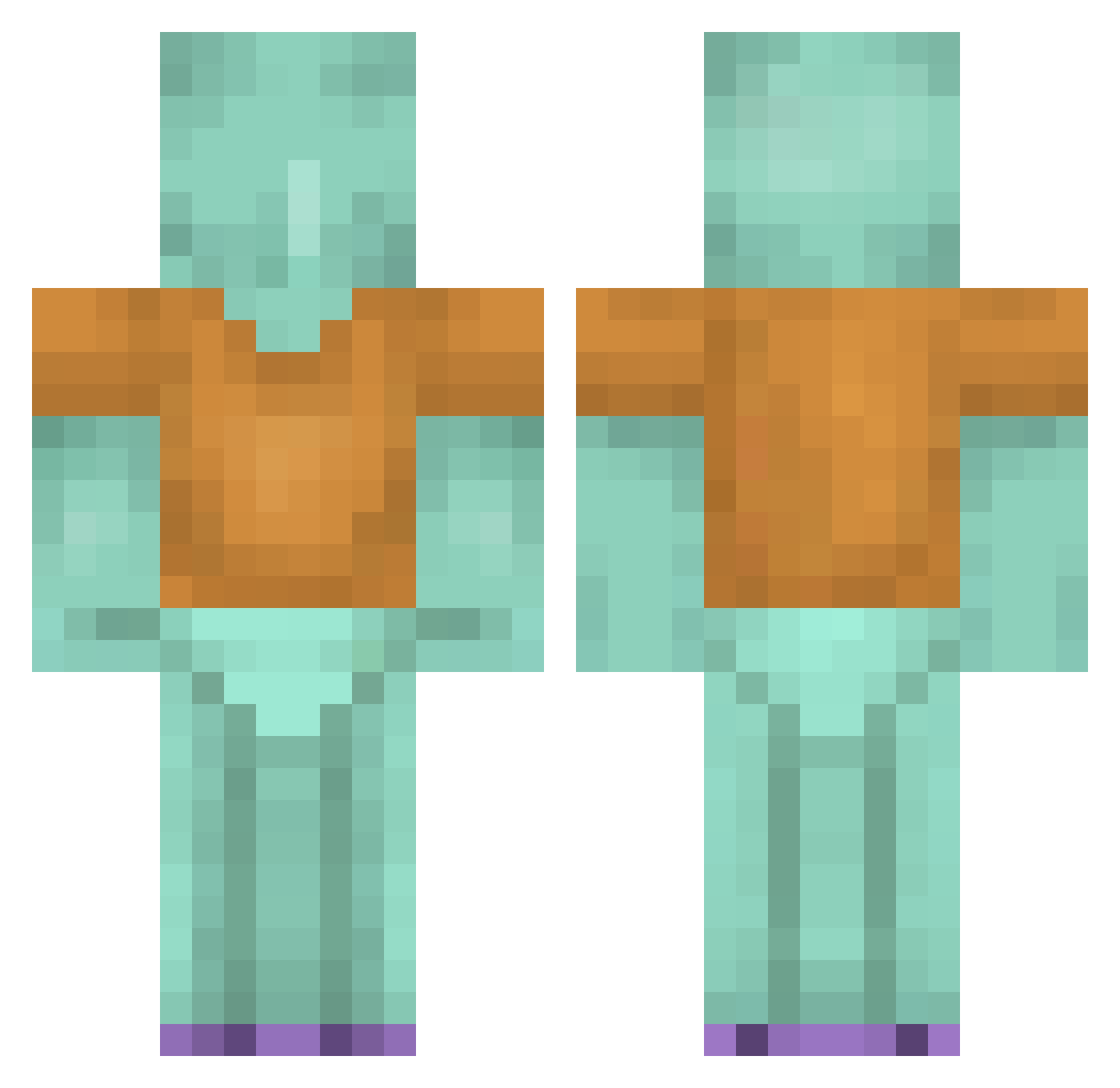 Confining Minecraft skin, front and back view