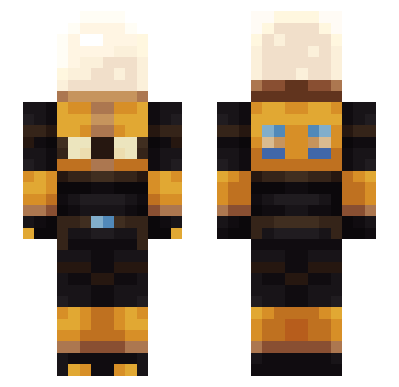 sencuss Minecraft skin, front and back view