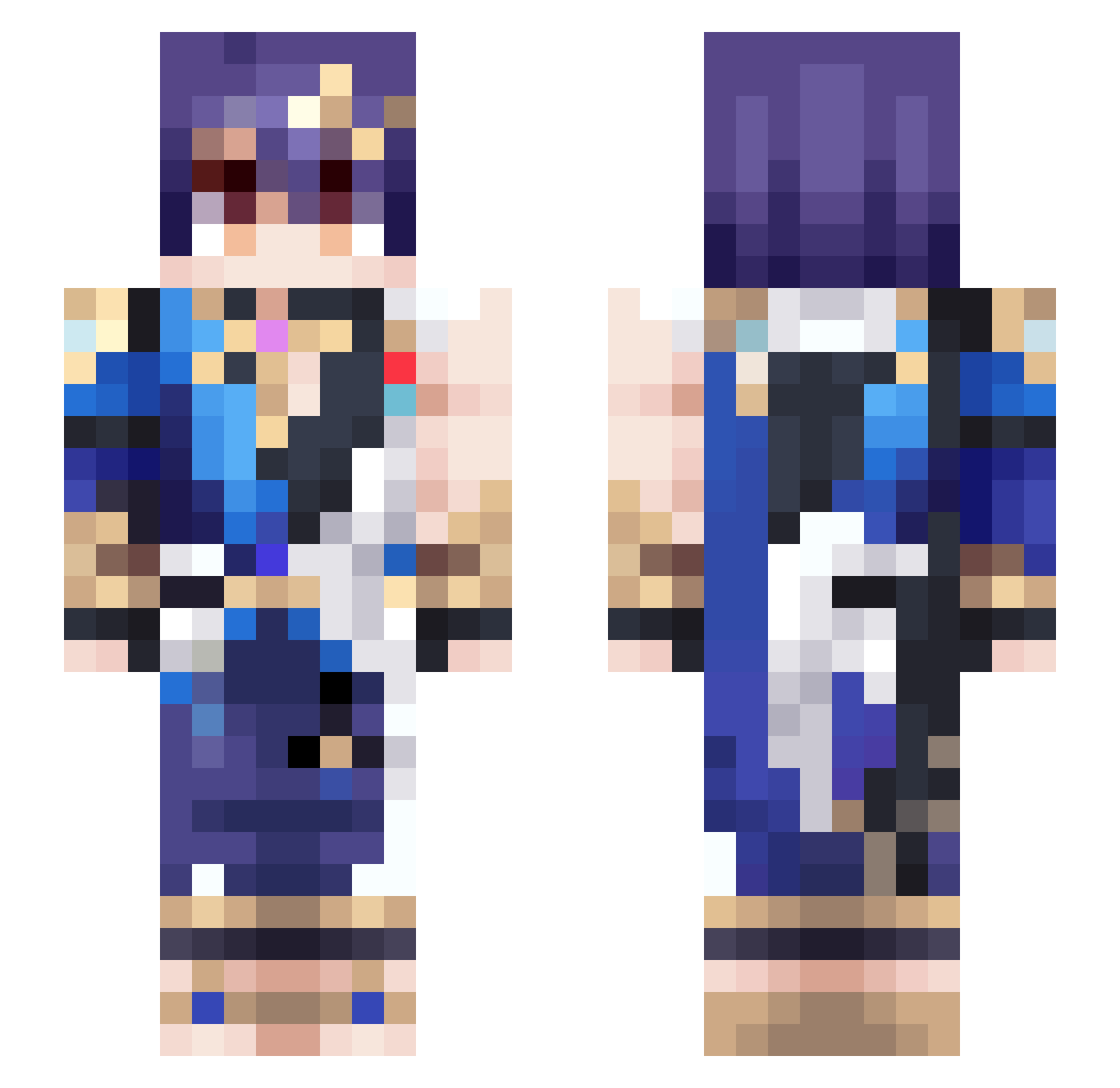 mechanicaltrees Minecraft skin, front and back view