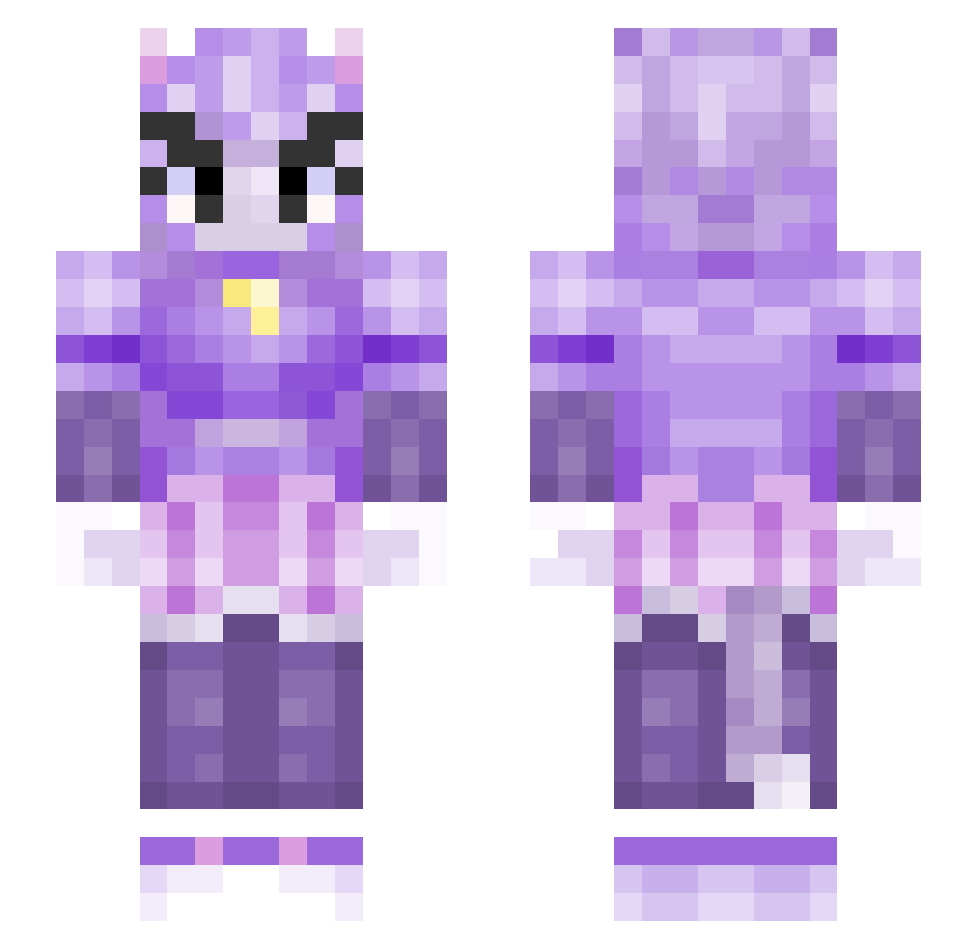 Owlgirllll Minecraft skin, front and back view