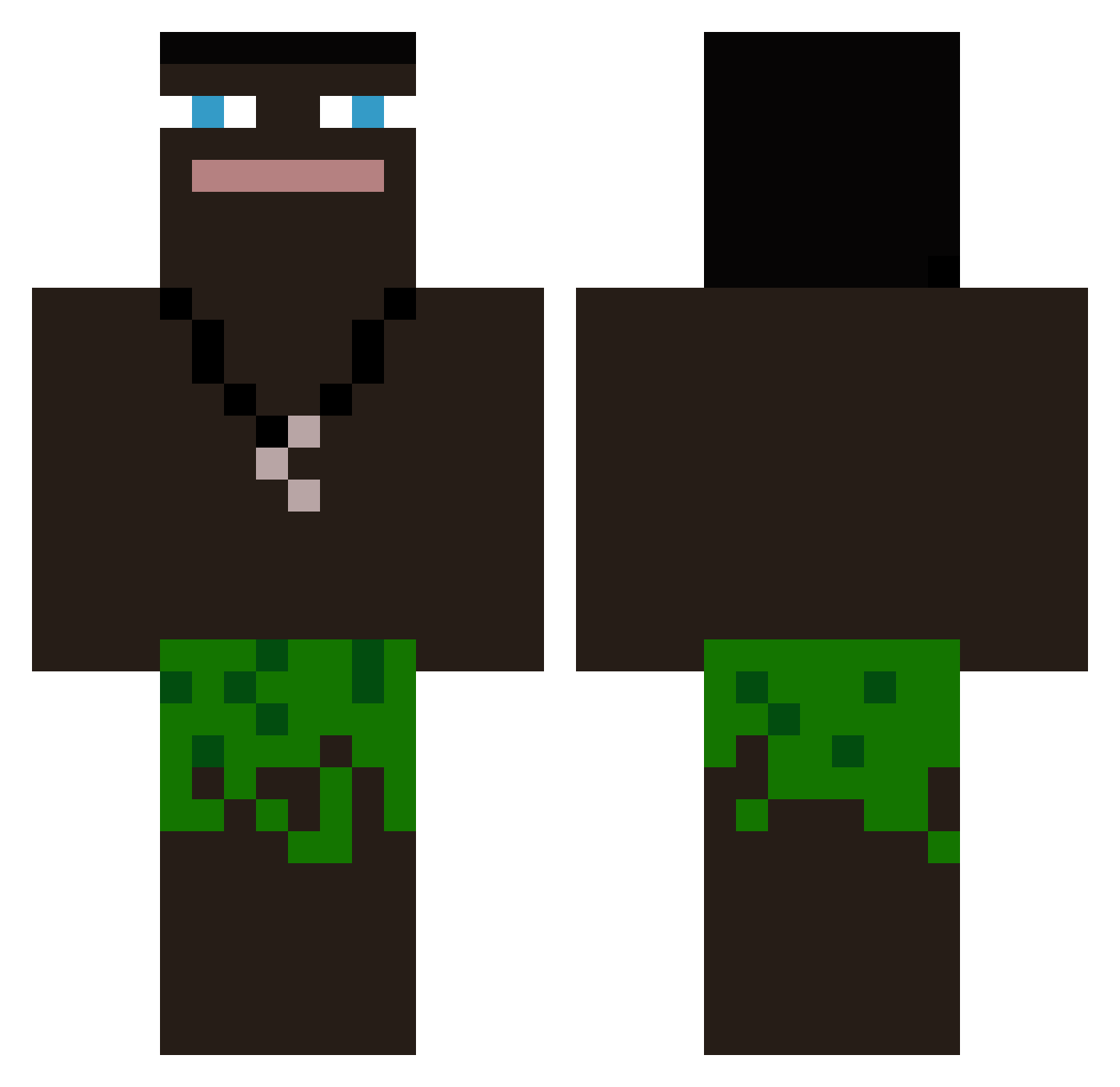 Passi_TV Minecraft skin, front and back view