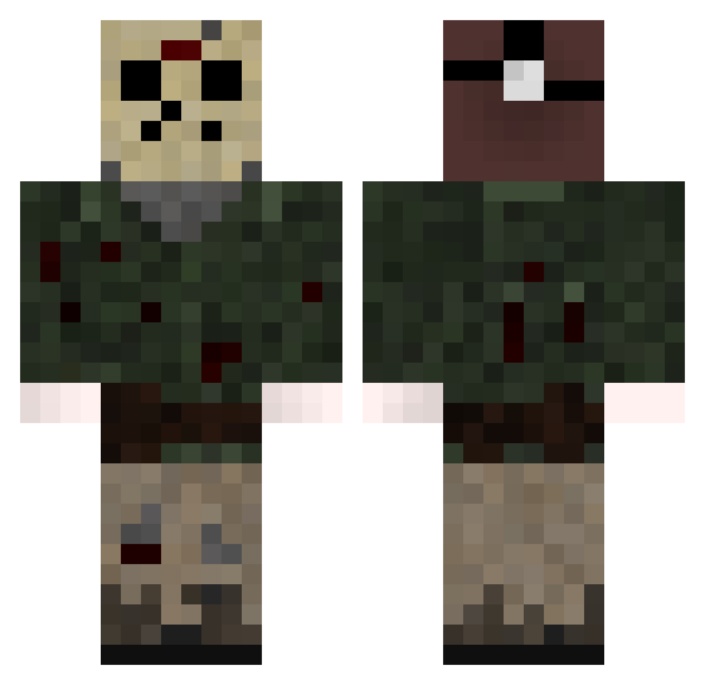 Bysile Minecraft skin, front and back view