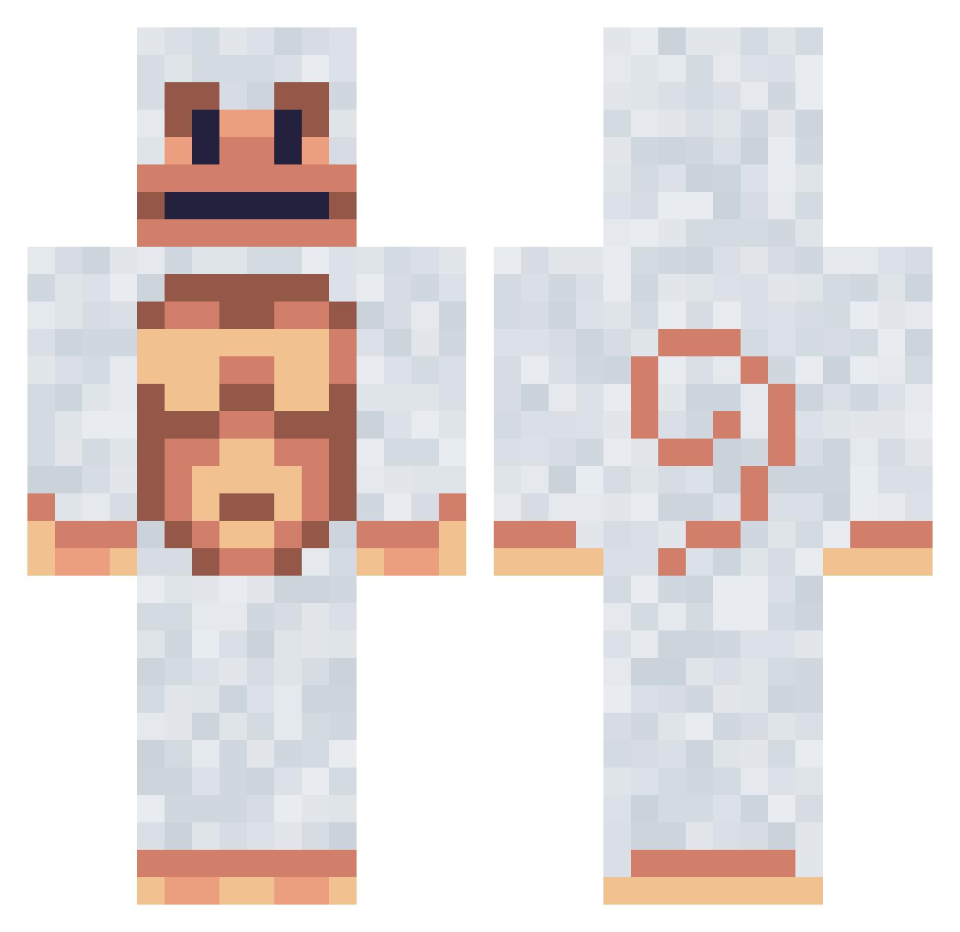 A_VanillaGorilla Minecraft skin, front and back view