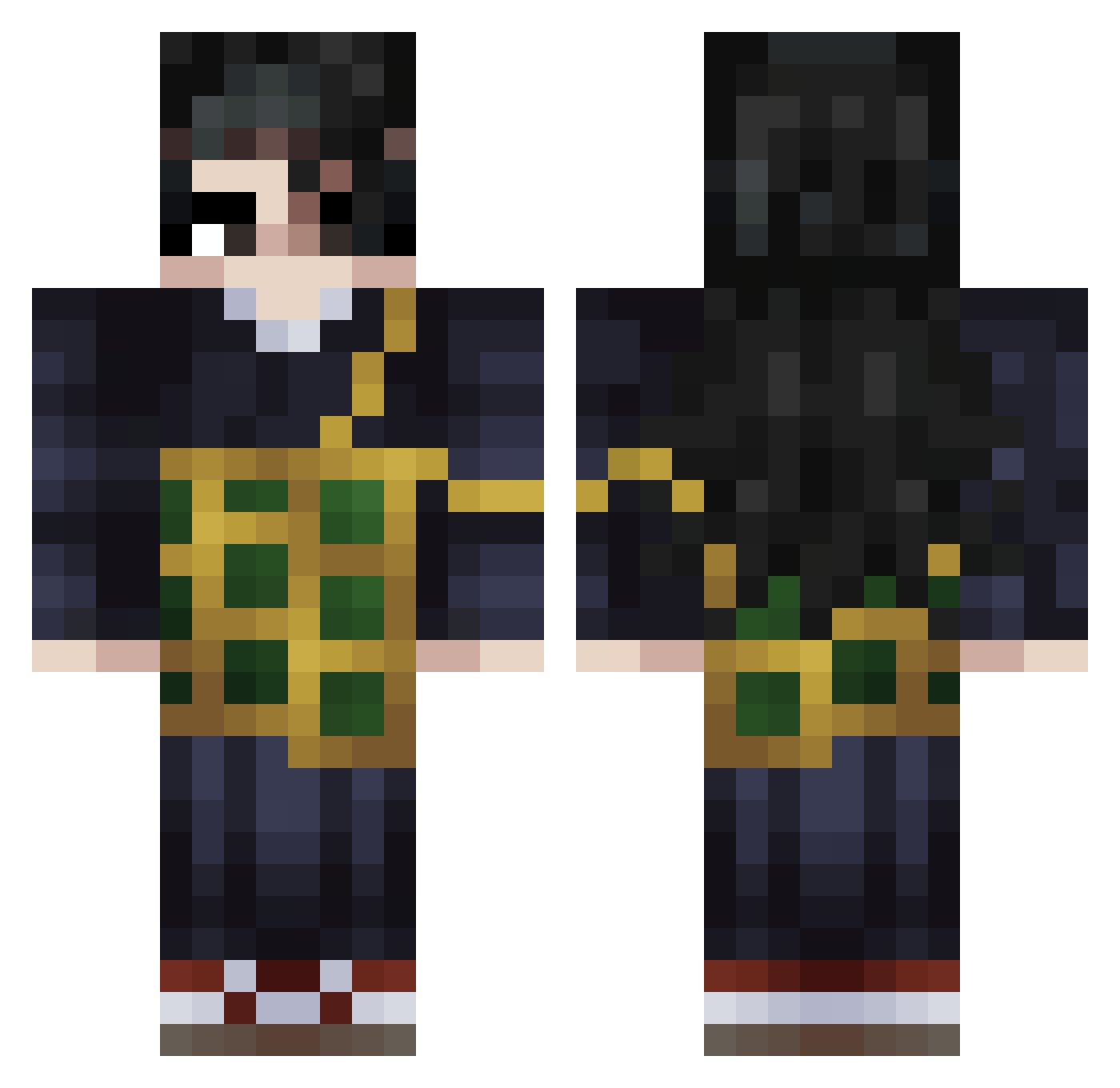 asmr12341 Minecraft skin, front and back view