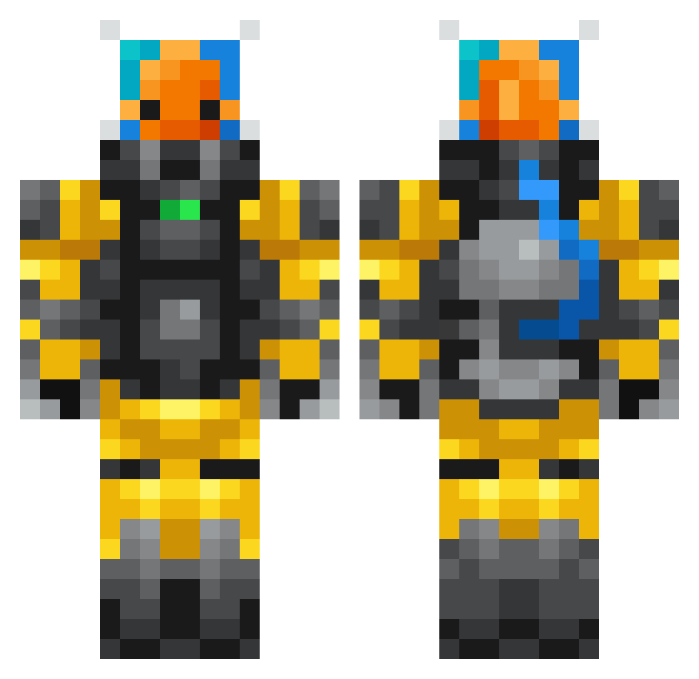 SwoleDoyle Minecraft skin, front and back view