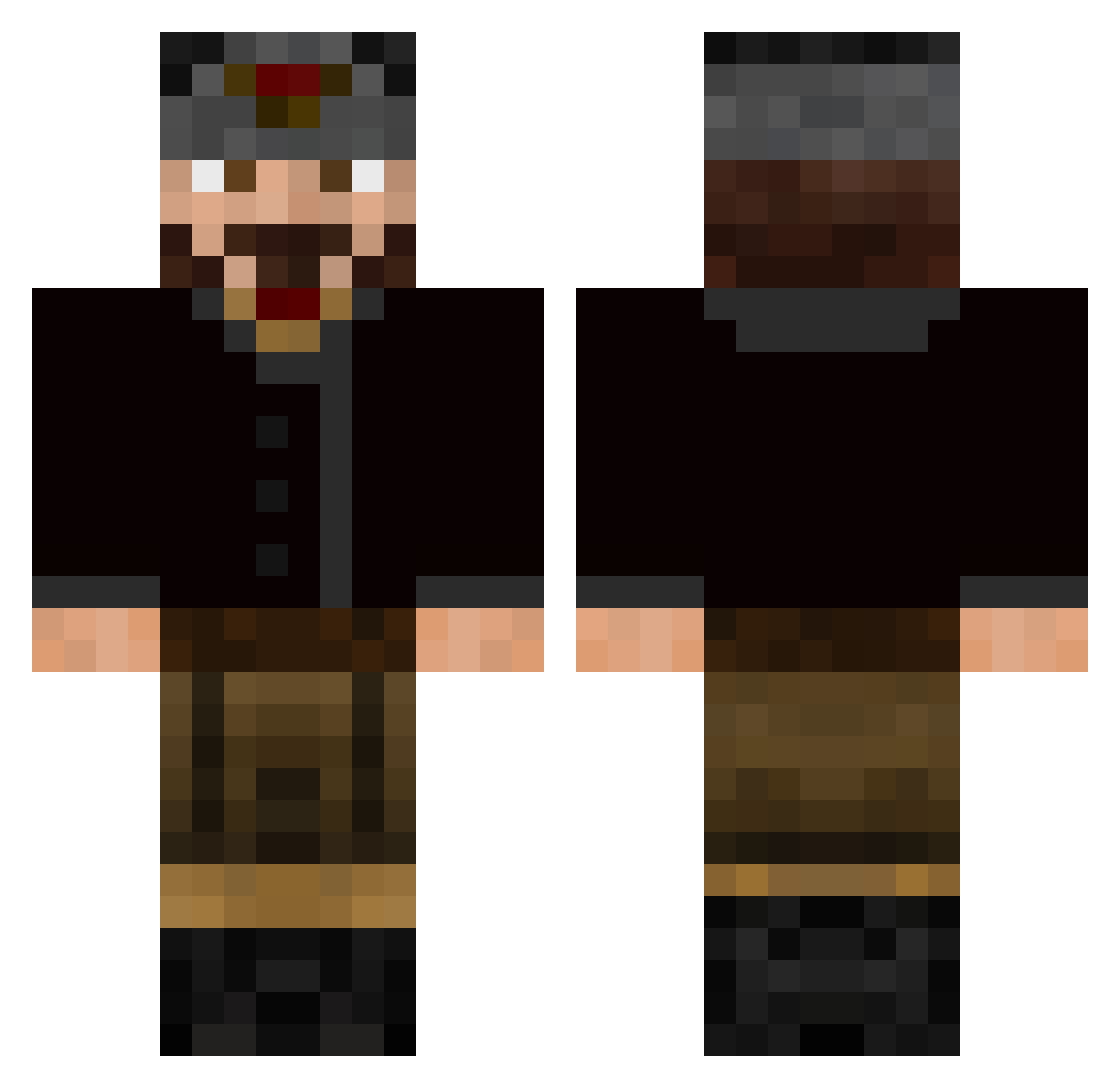 Not_Fayt Minecraft skin, front and back view