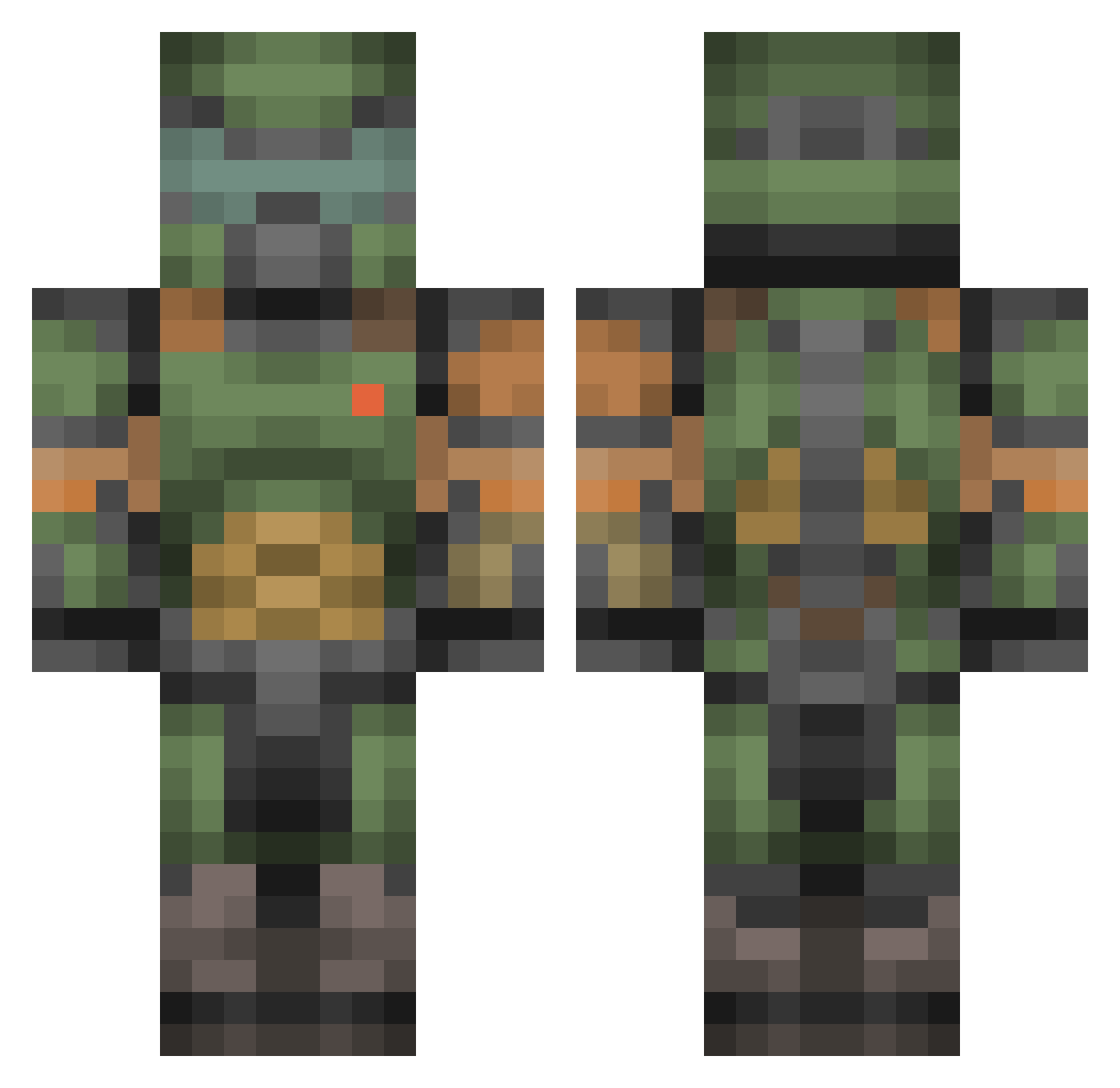 DexenThrall Minecraft skin, front and back view