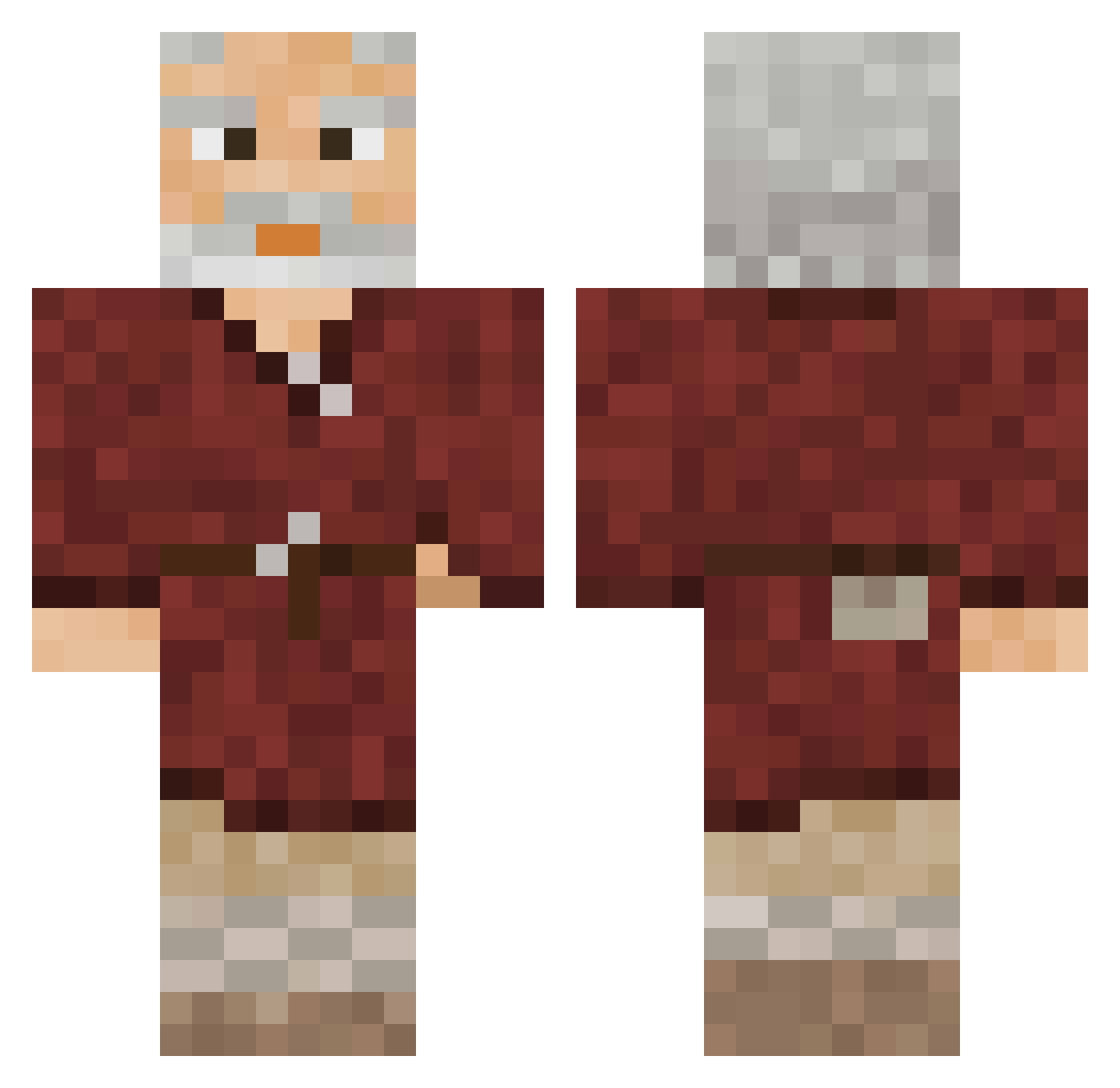 ThePaypay Minecraft skin, front and back view