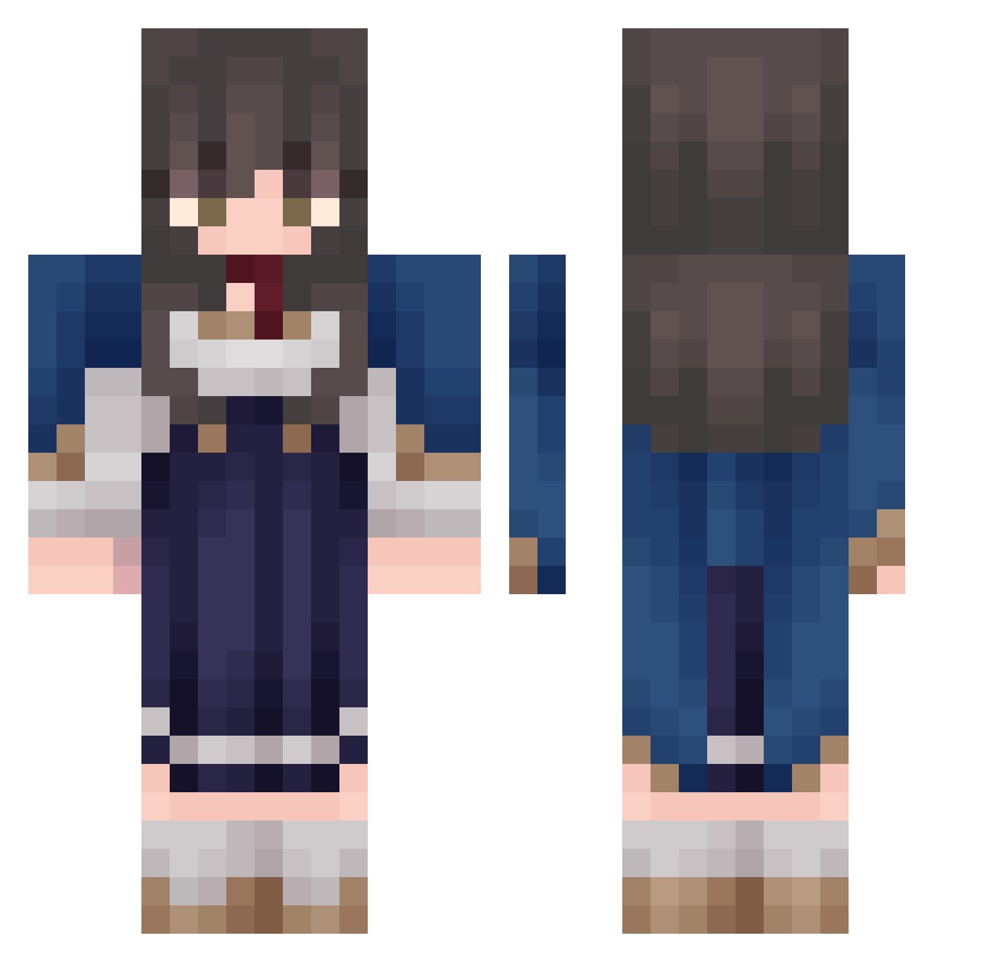Waffles9005 Minecraft skin, front and back view