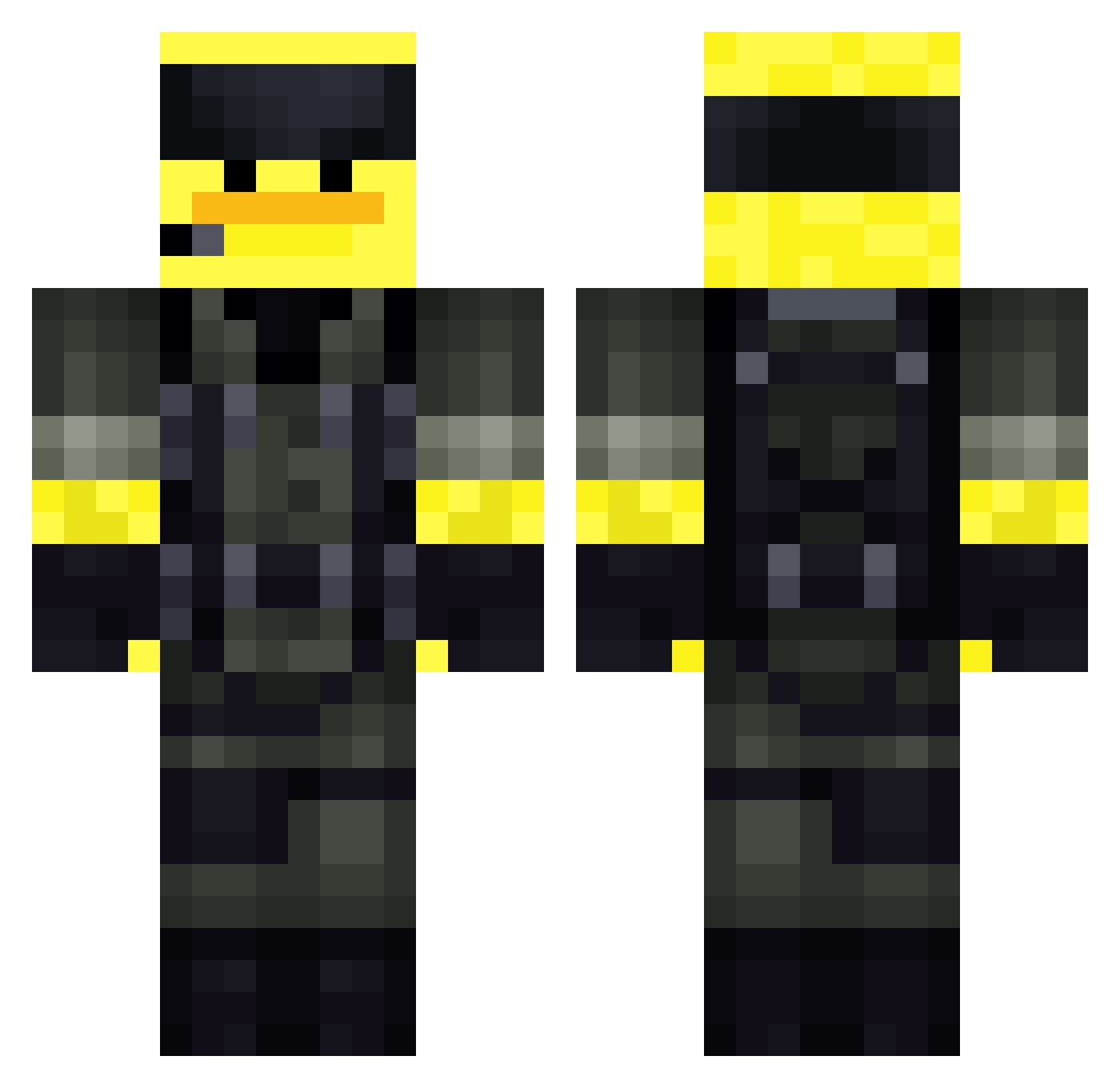 JAKEYMAKEY Minecraft skin, front and back view