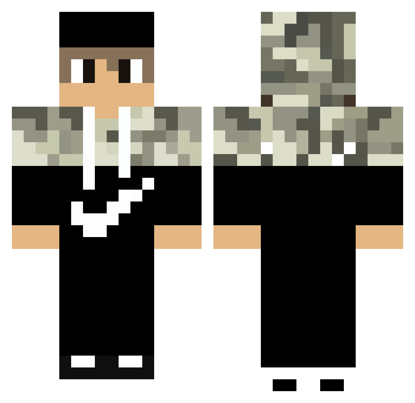 UsuallllyStrvfed Minecraft skin, front and back view