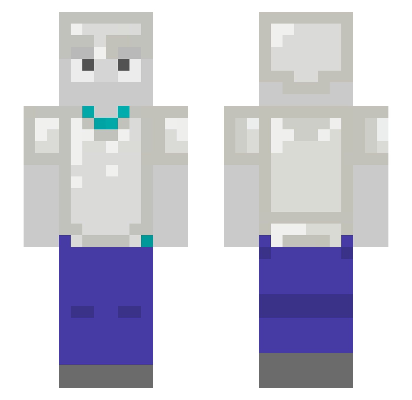 sZayo Minecraft skin, front and back view