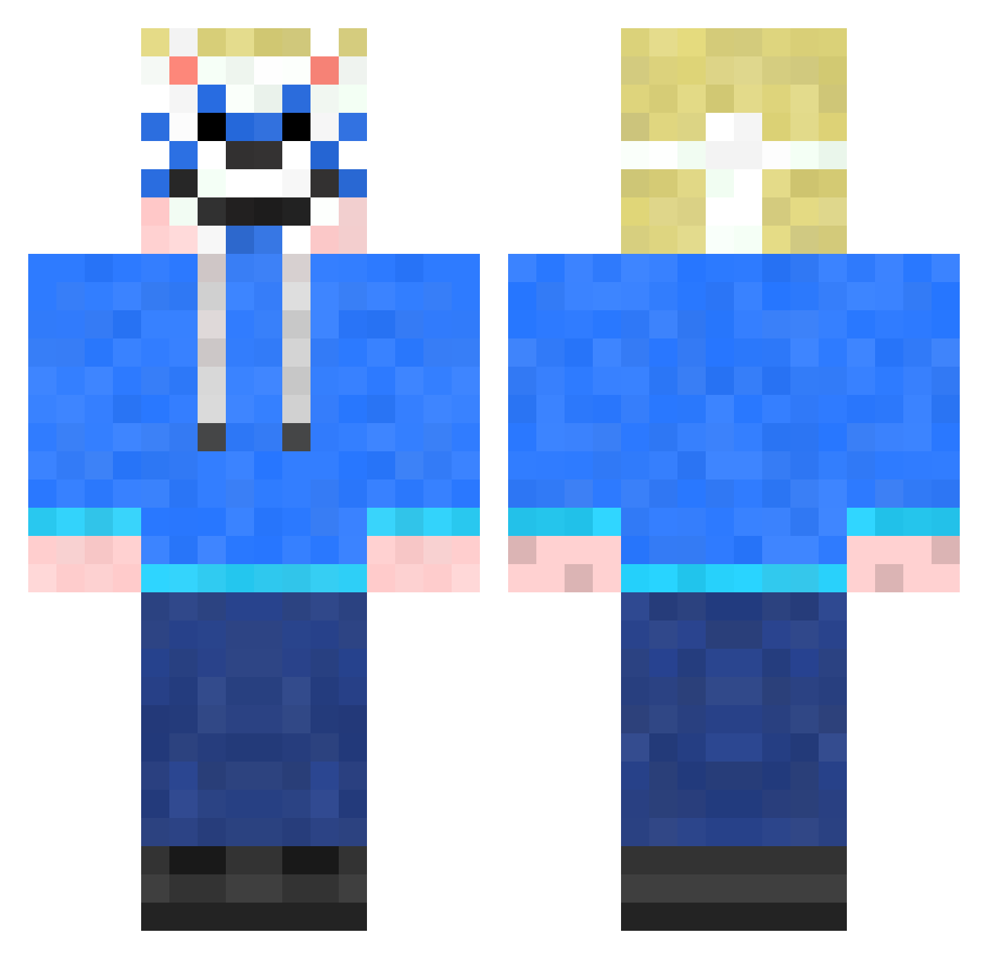 Brangle Minecraft skin, front and back view
