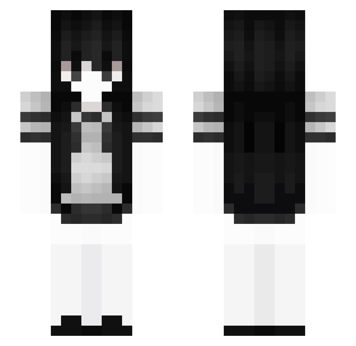 Construtora Minecraft skin, front and back view