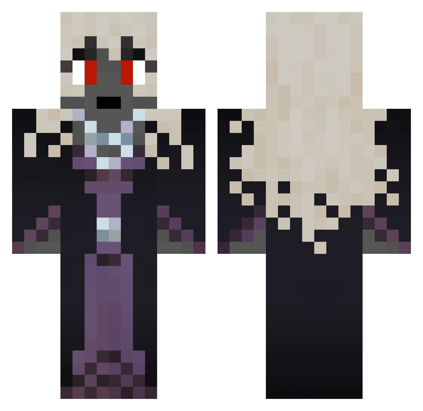 Vominomi Minecraft skin, front and back view
