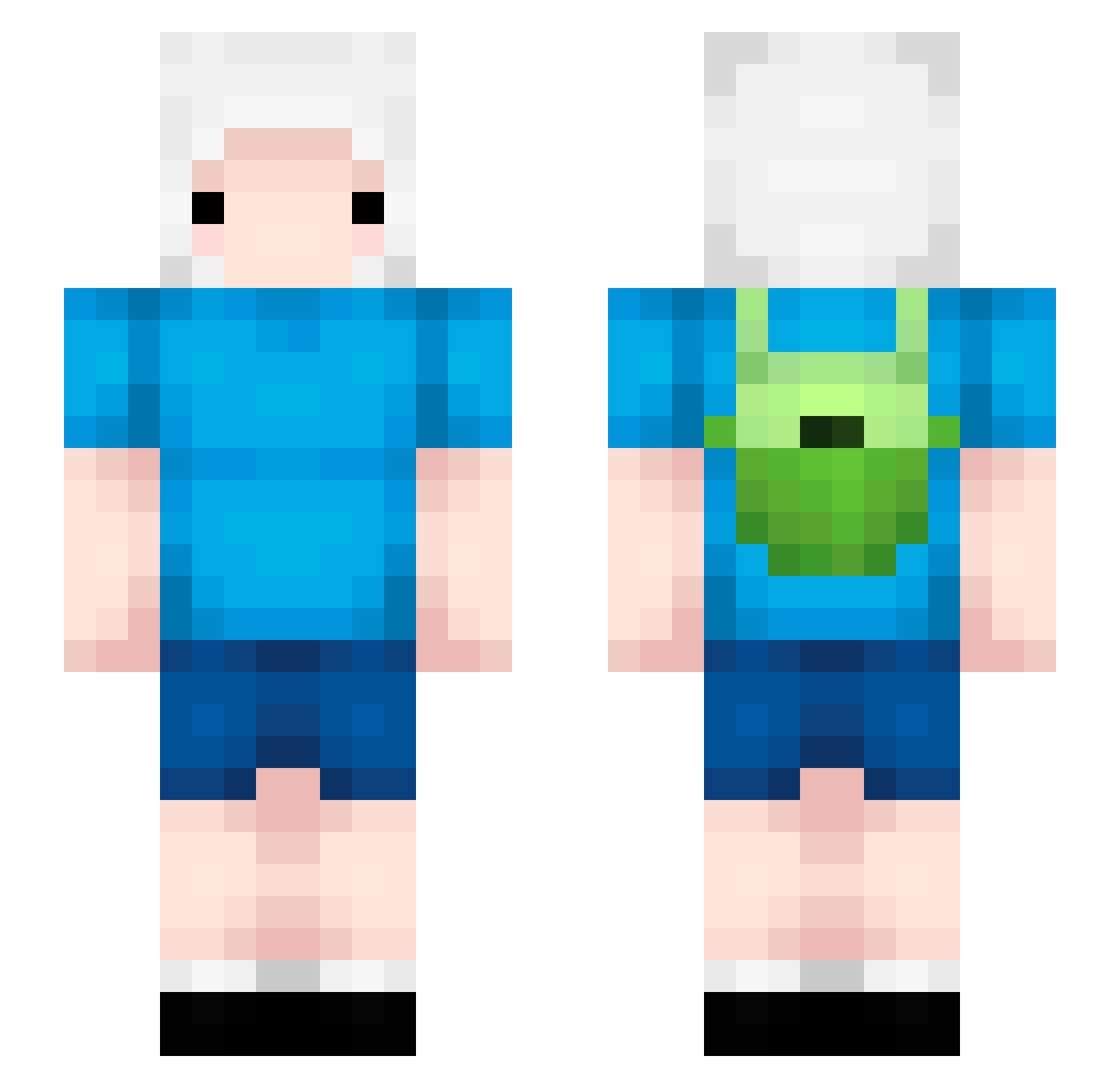 twentyonesporks Minecraft skin, front and back view