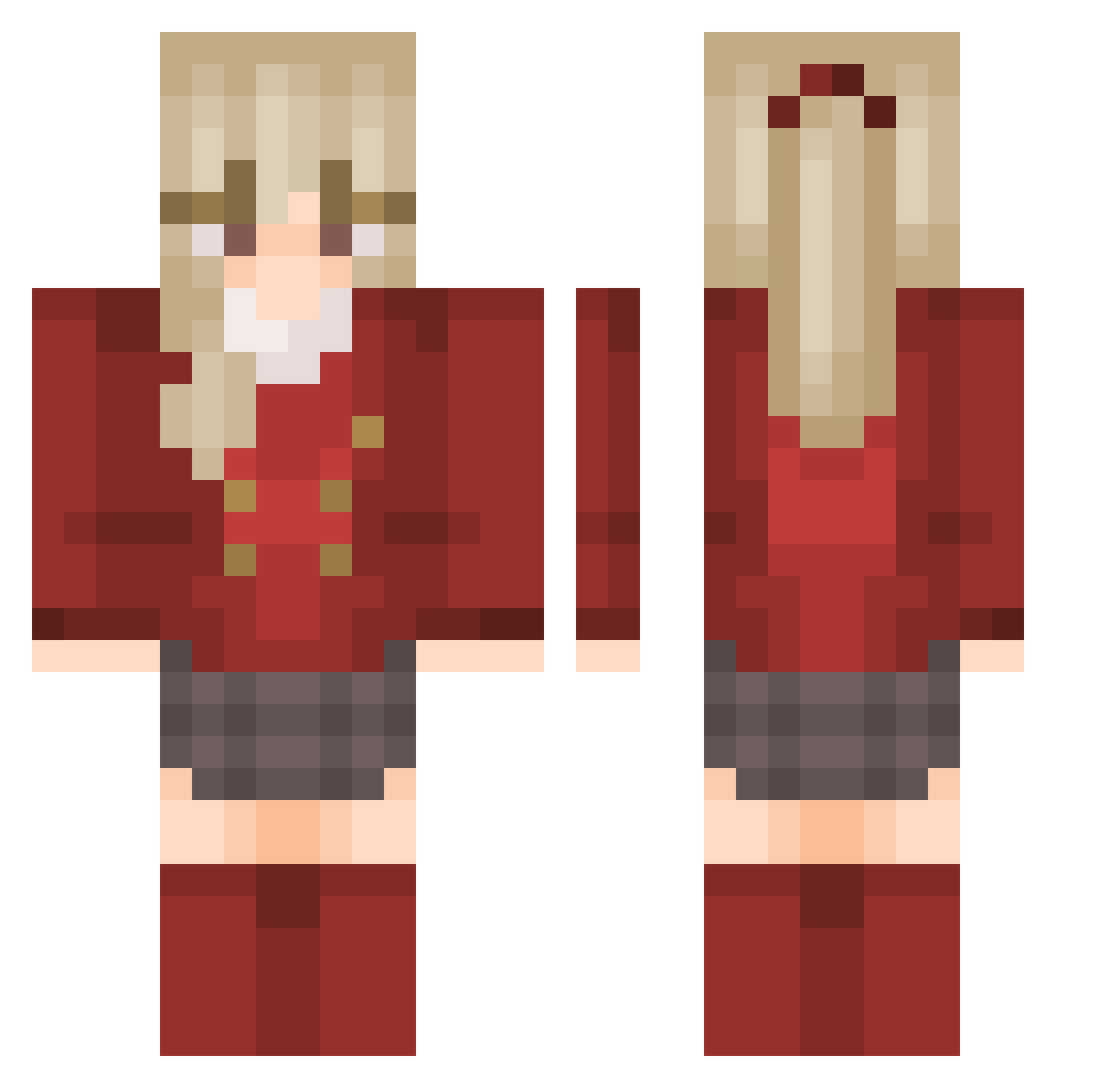 emmiskg Minecraft skin, front and back view