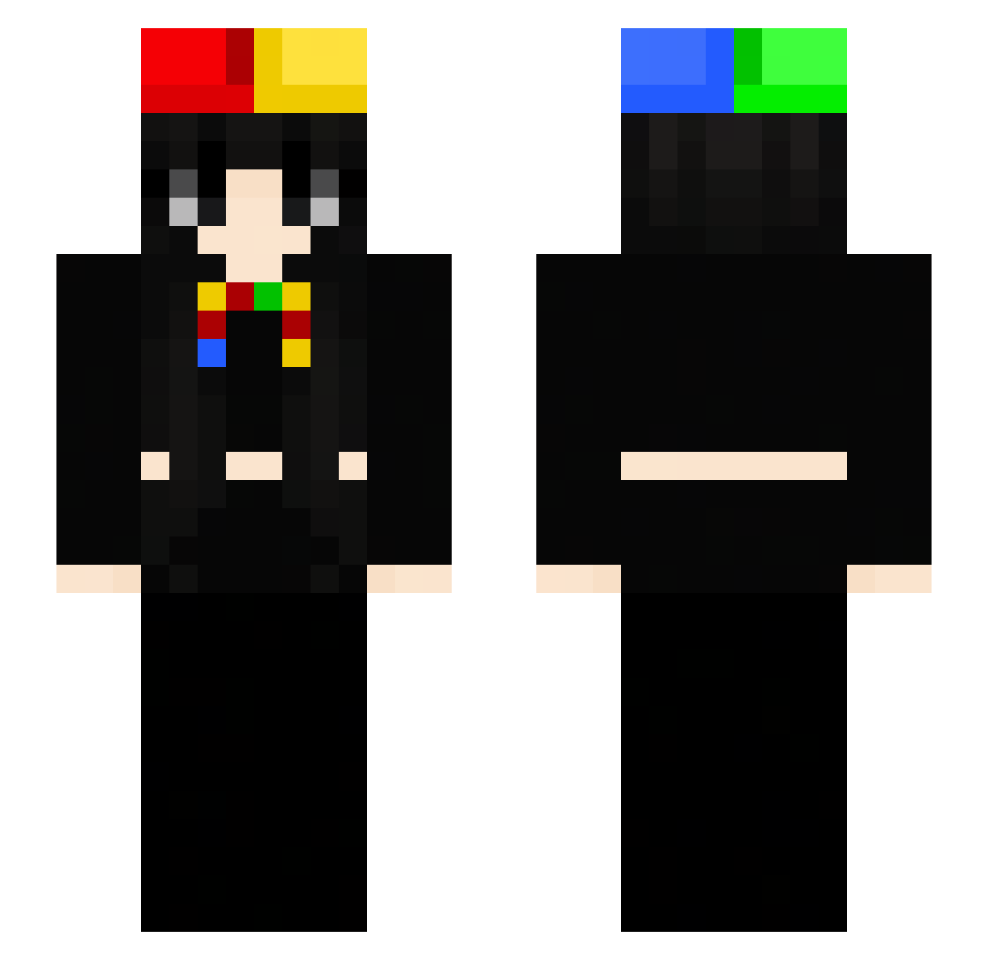 mkeu Minecraft skin, front and back view