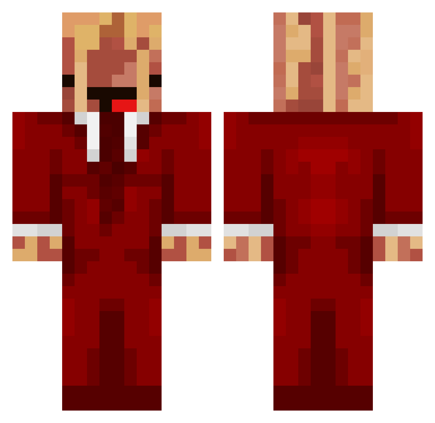 BitzOfBacon Minecraft skin, front and back view