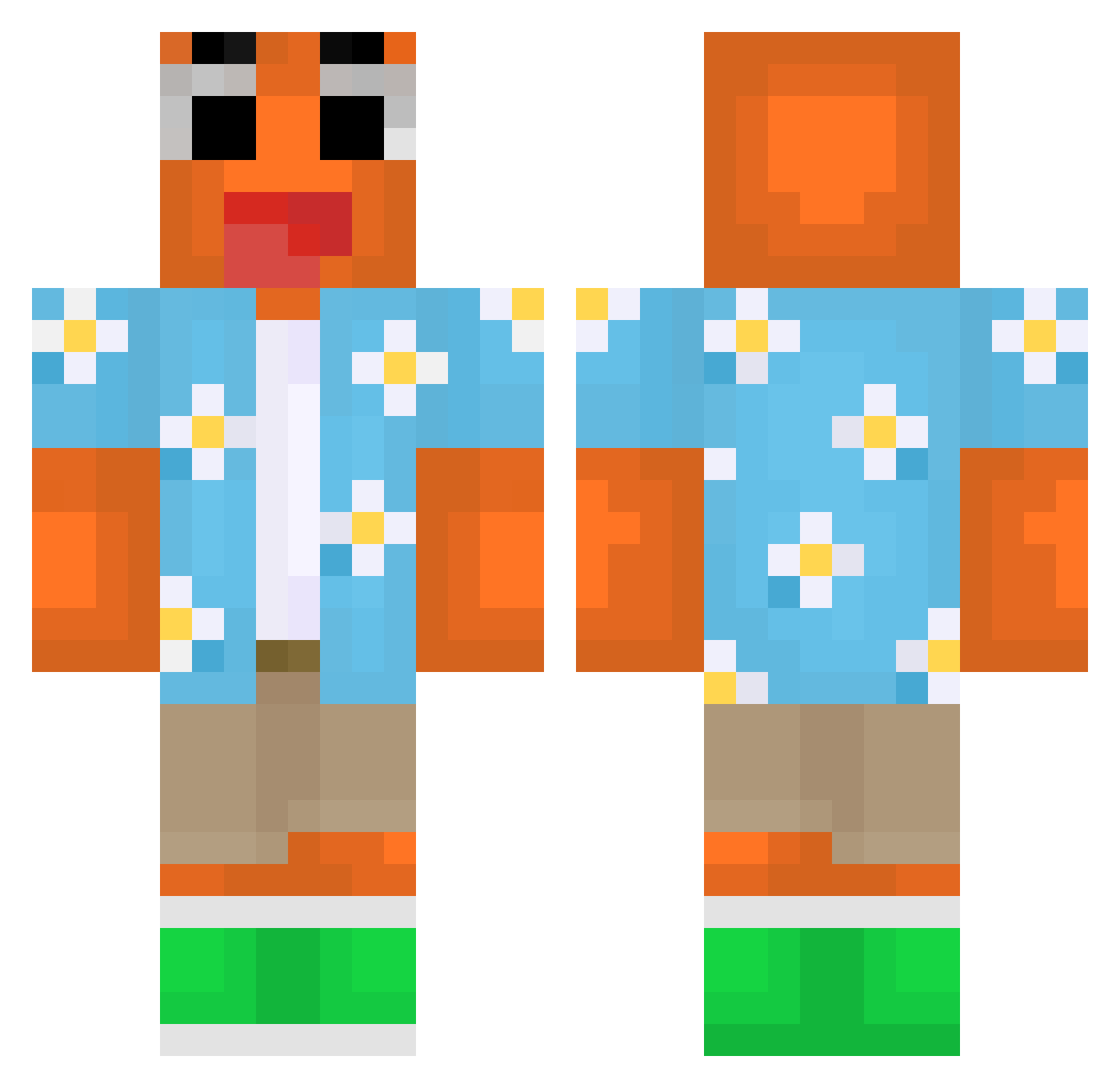 Musashi8627 Minecraft skin, front and back view
