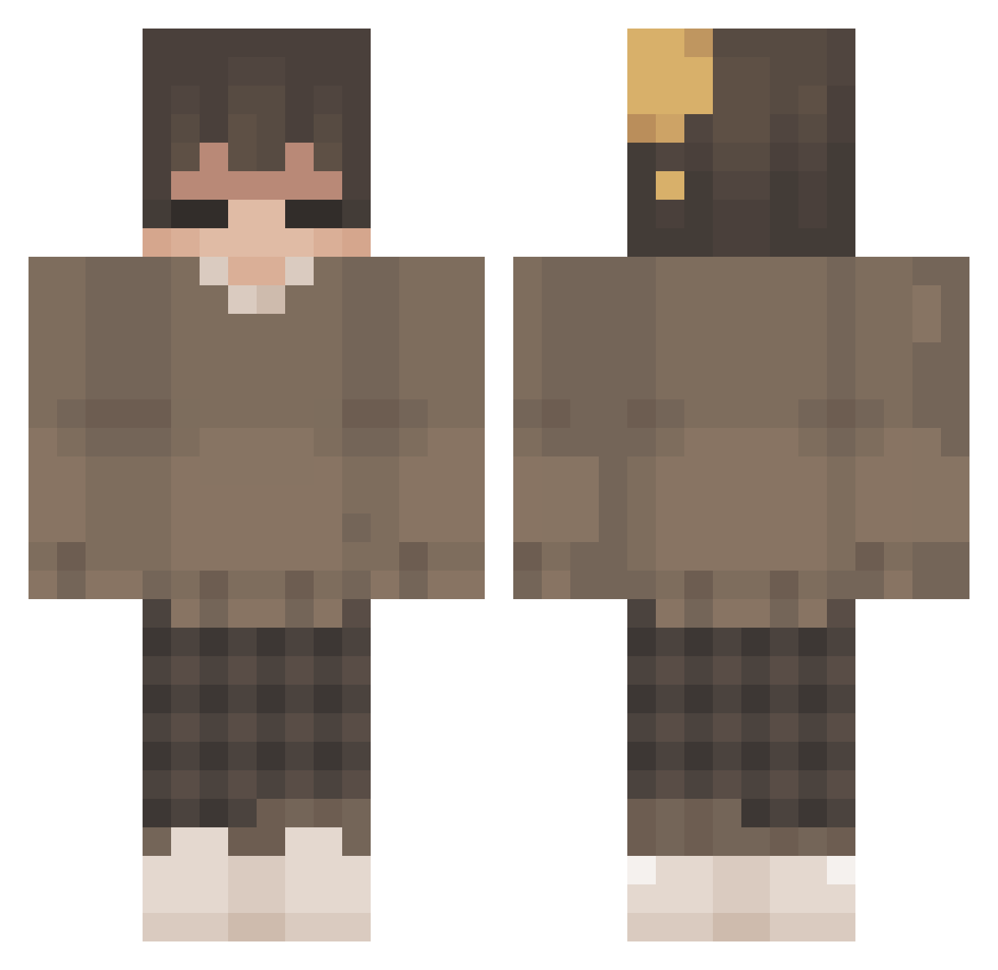 ghostieminty Minecraft skin, front and back view