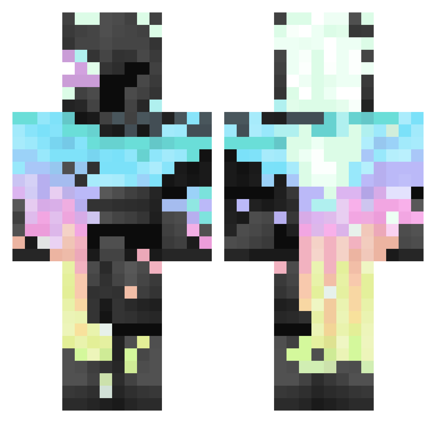 NefflinClient Minecraft skin, front and back view