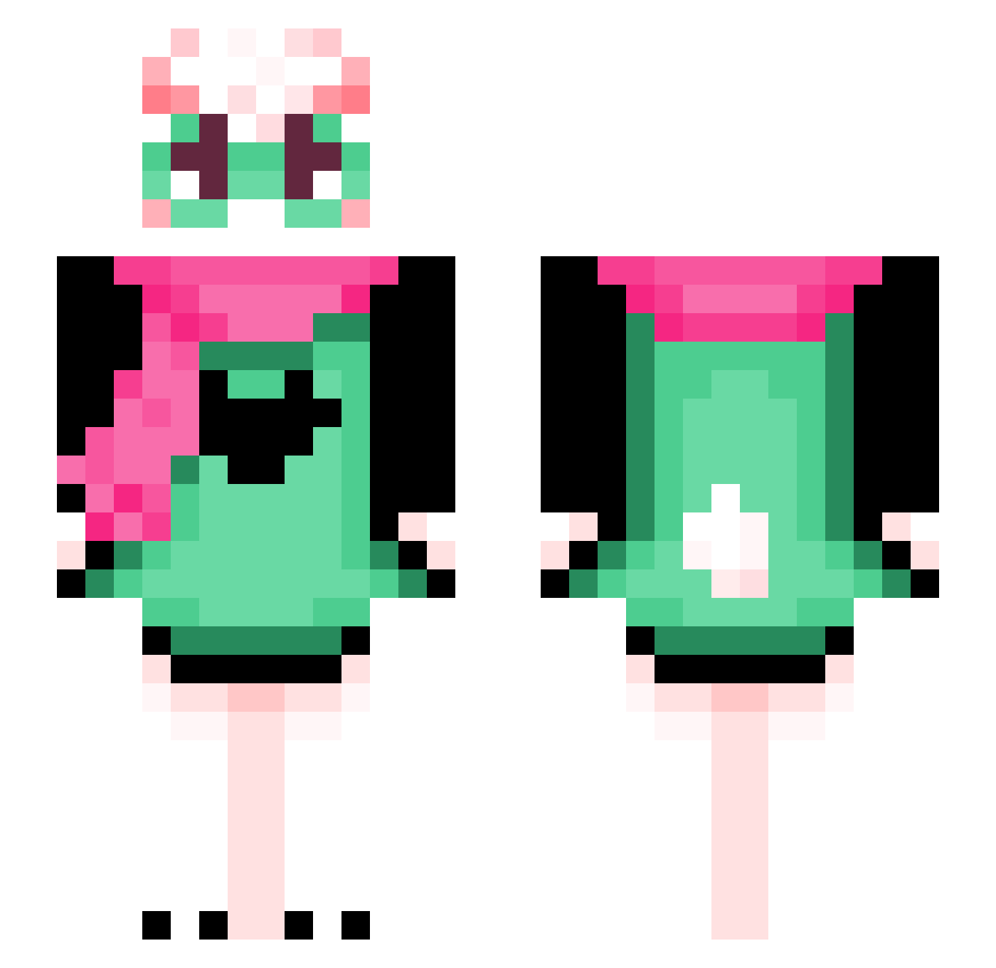 creamyjuicy Minecraft skin, front and back view