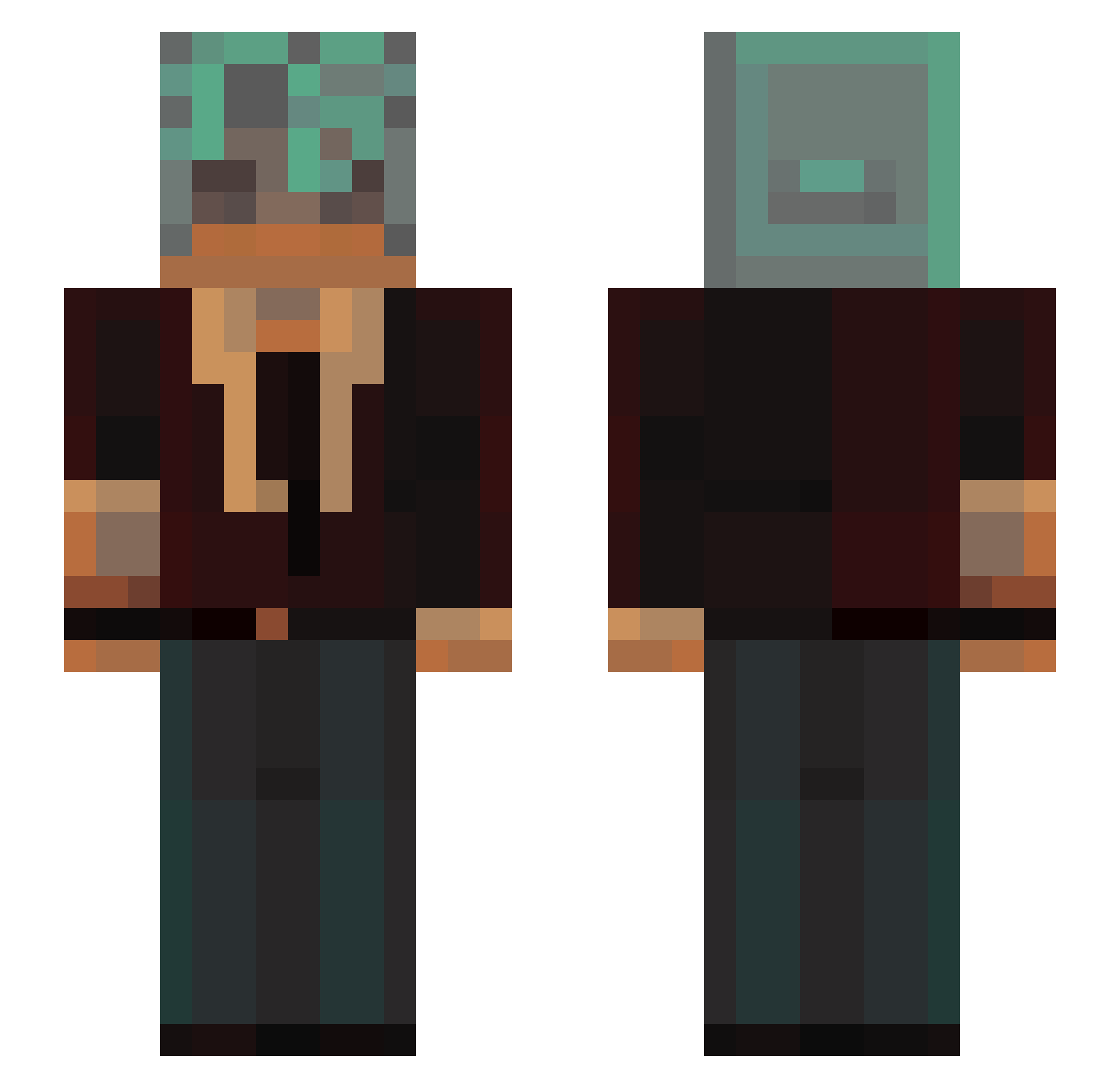 mlayi Minecraft skin, front and back view