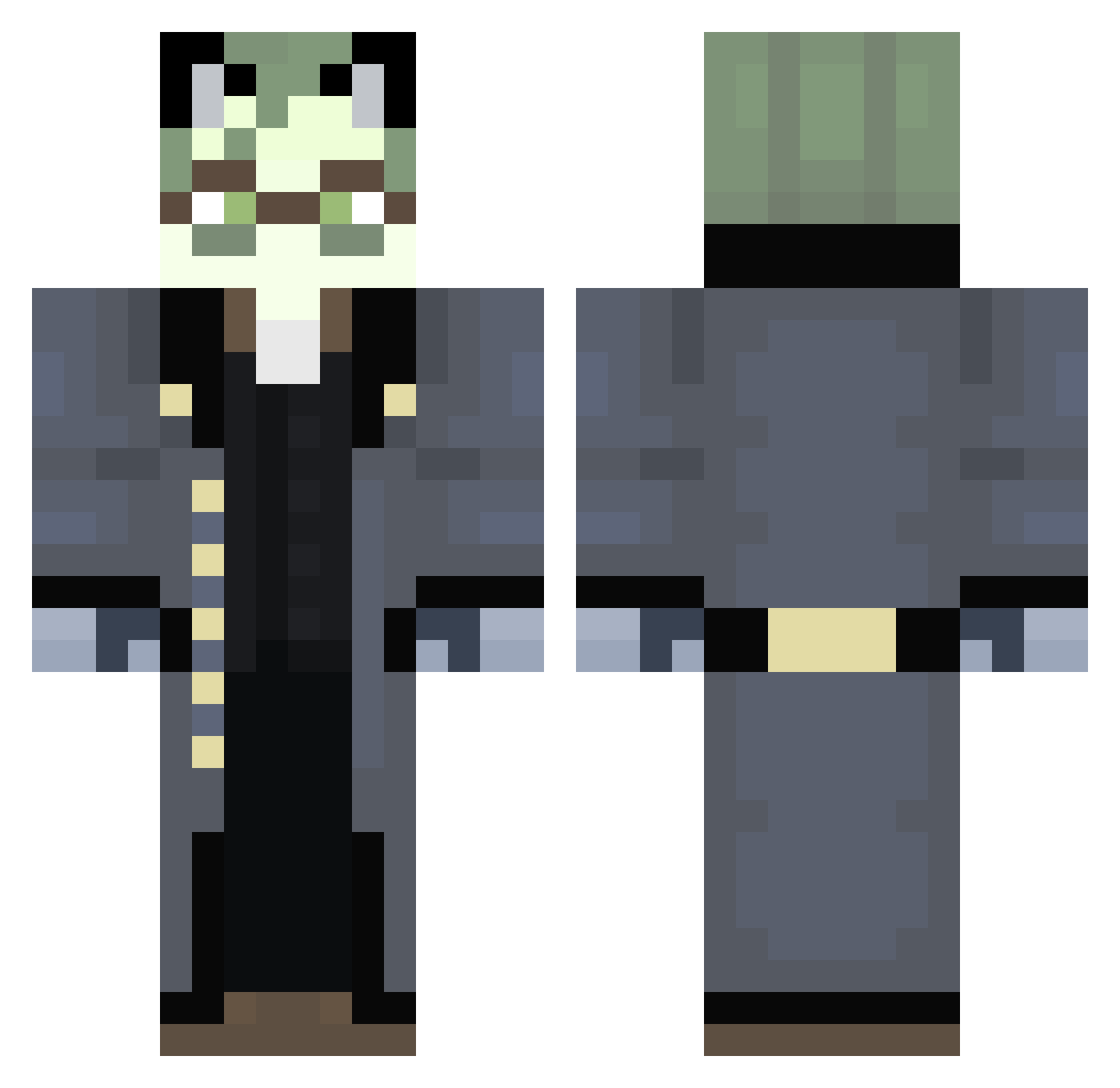 BarbaricPoopy Minecraft skin, front and back view