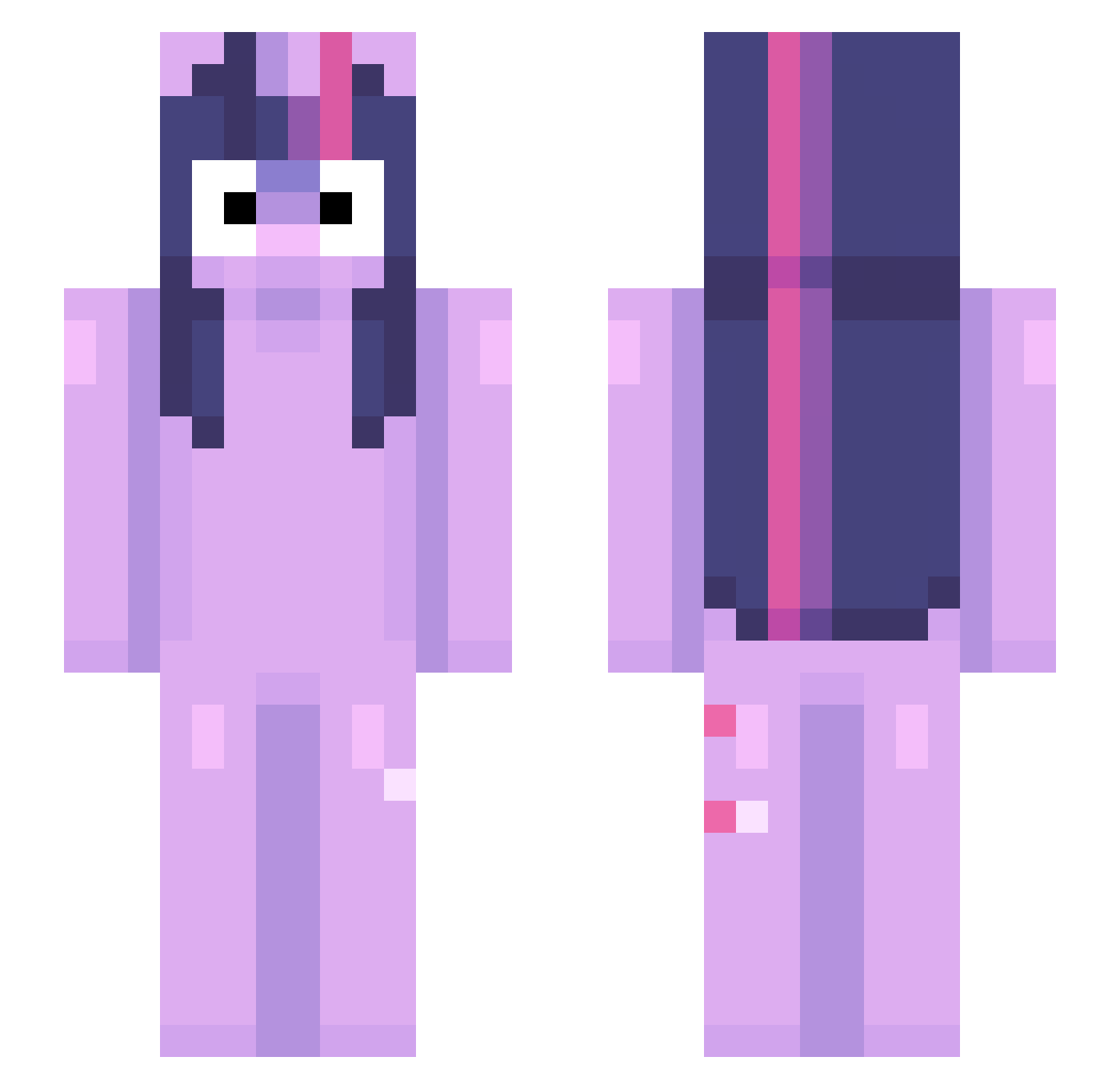 AlexIsATGirl Minecraft skin, front and back view