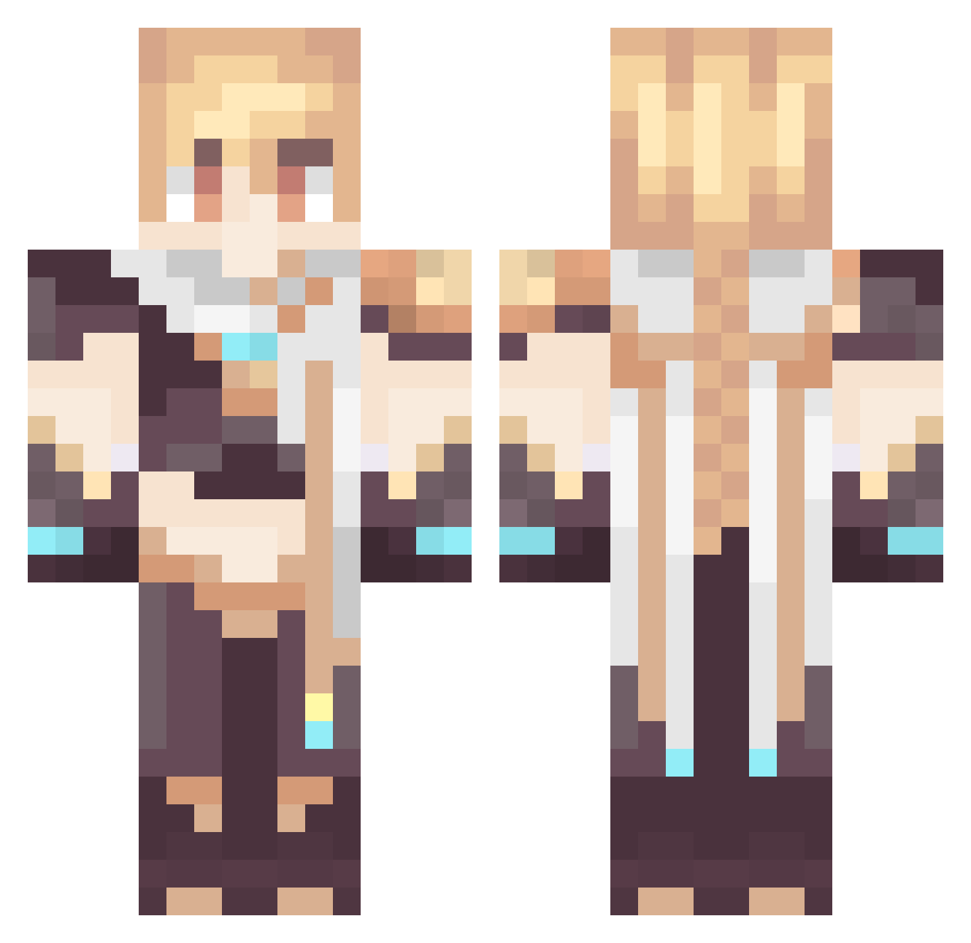 cozycablecar Minecraft skin, front and back view