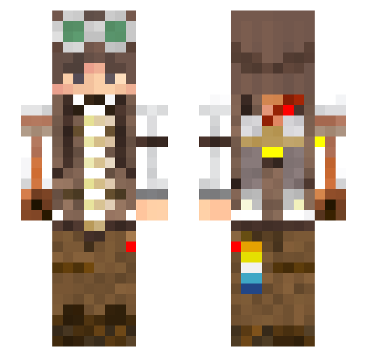 Zylixia Minecraft skin, front and back view